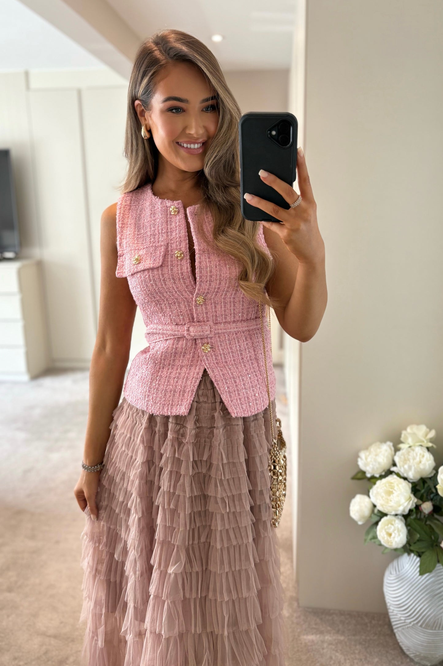 Naomi Tulle Skirt Nude