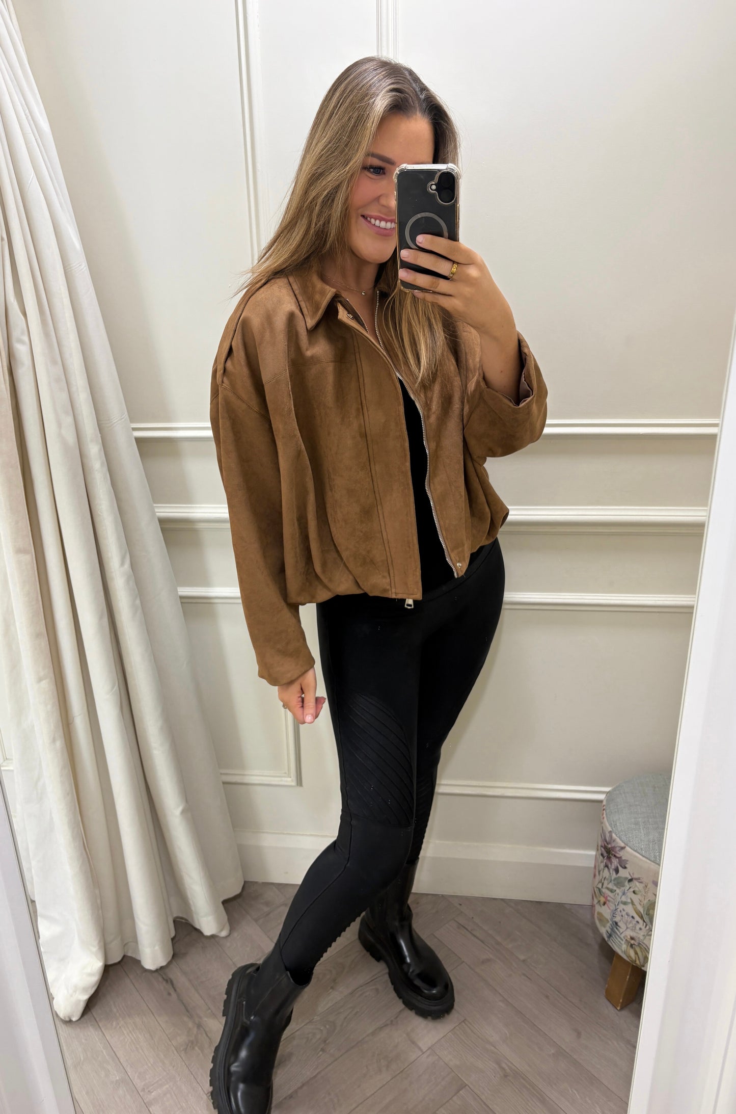 Harlow Suede Jacket Light Brown