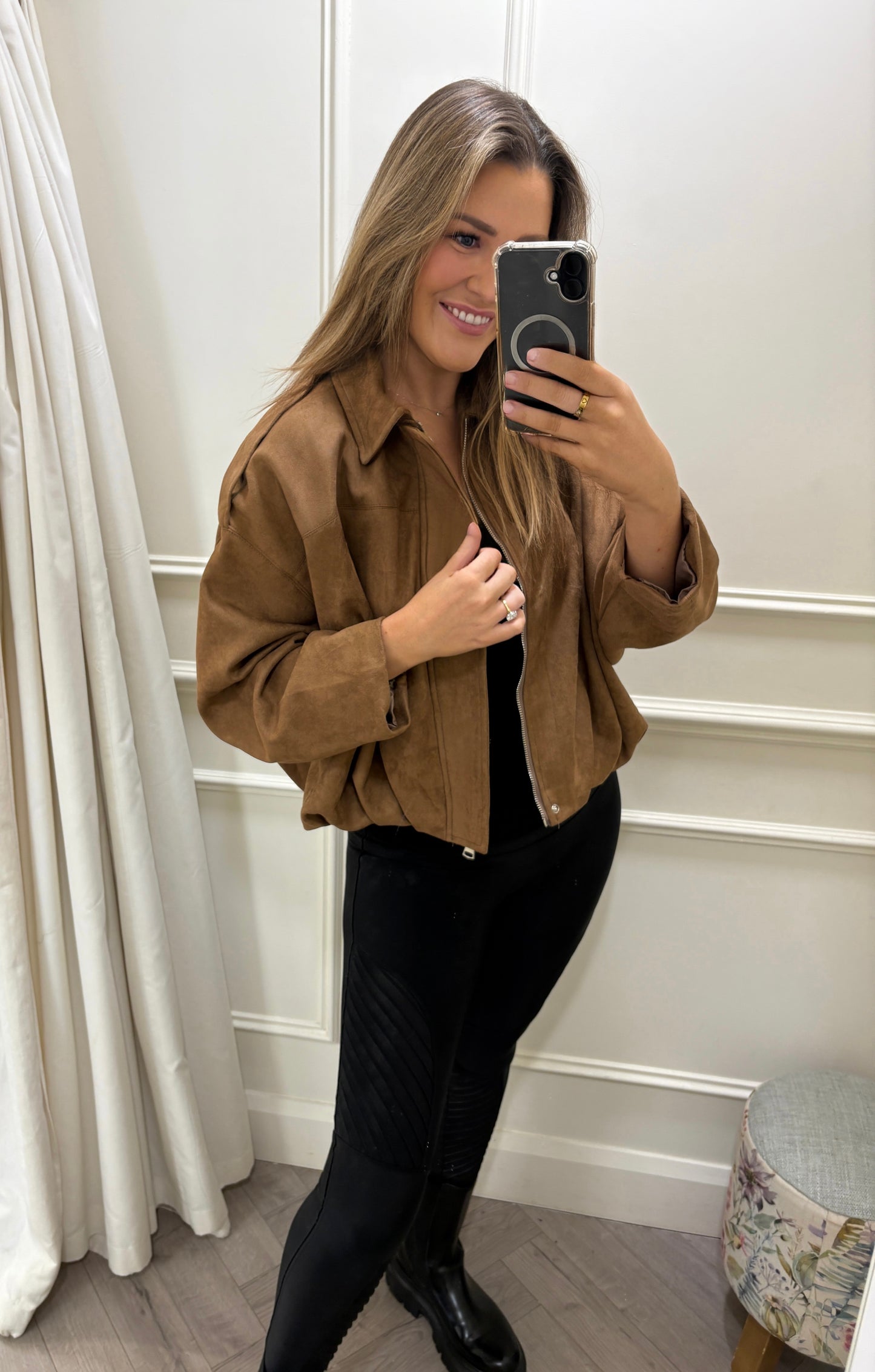 Harlow Suede Jacket Light Brown