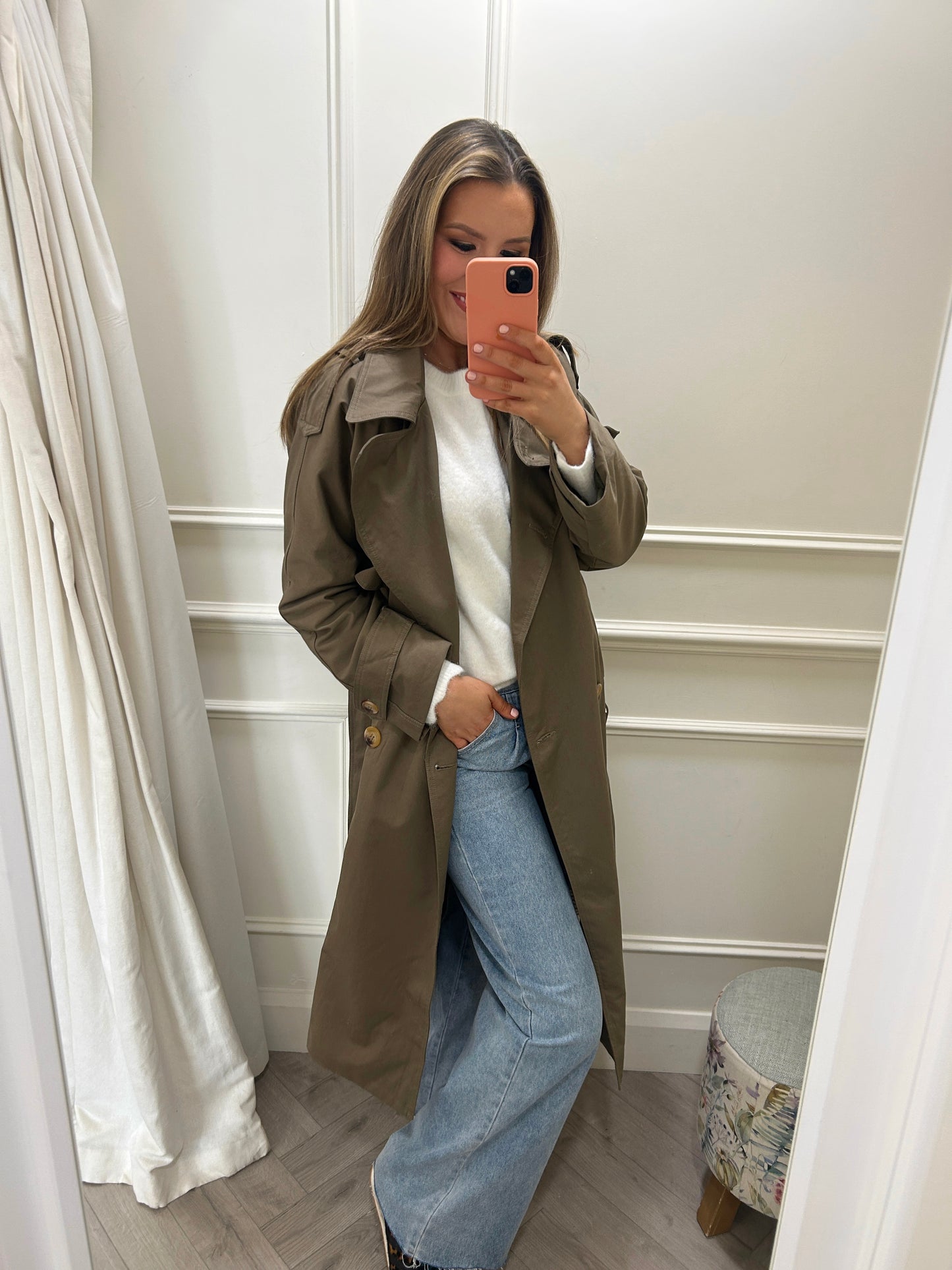 Kelsy Trench Coat Khaki