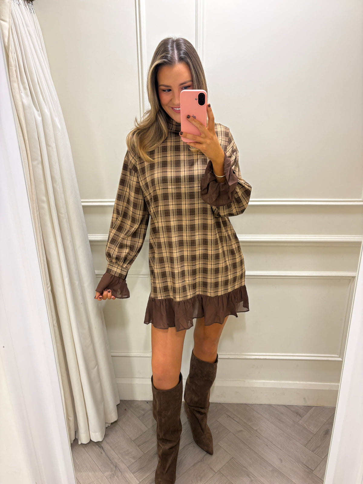 *PRE-ORDER*Pippa Dress Brown- Delivery will be 5 working days