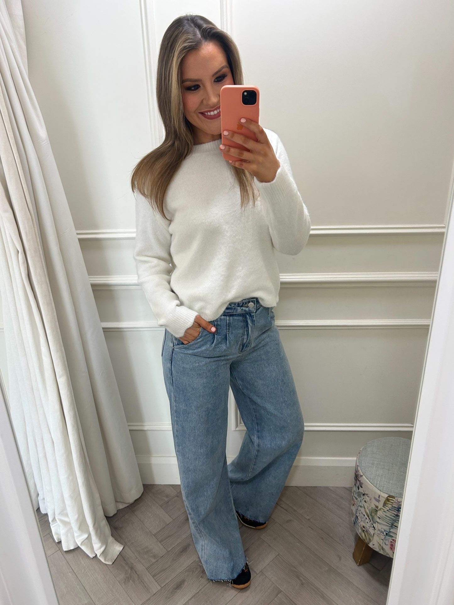 Bonnie Bow Knit Ivory