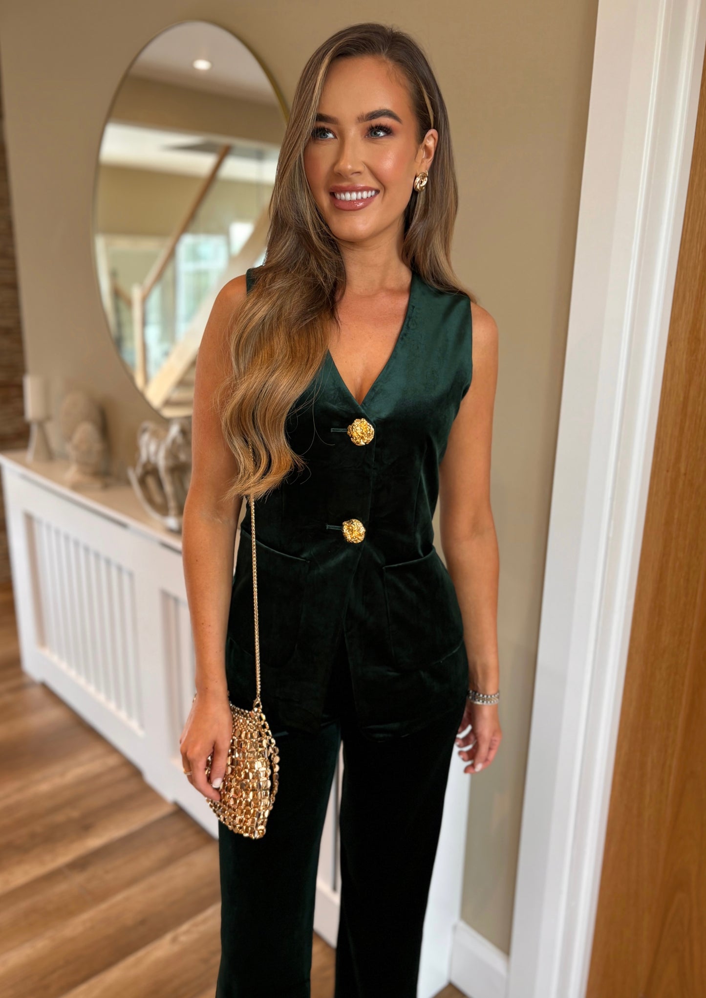 Nelly Velvet Two Piece Green