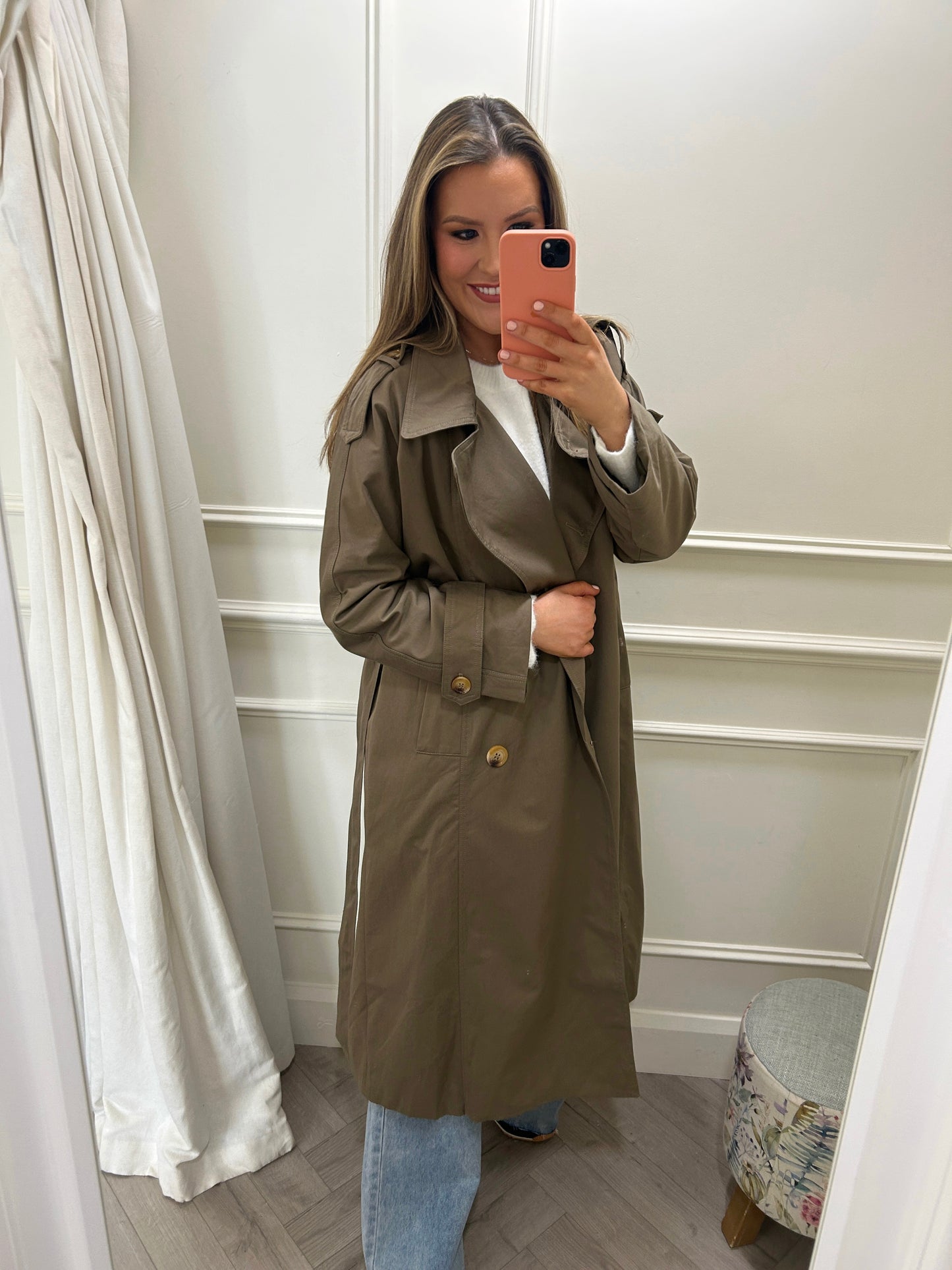 Kelsy Trench Coat Khaki