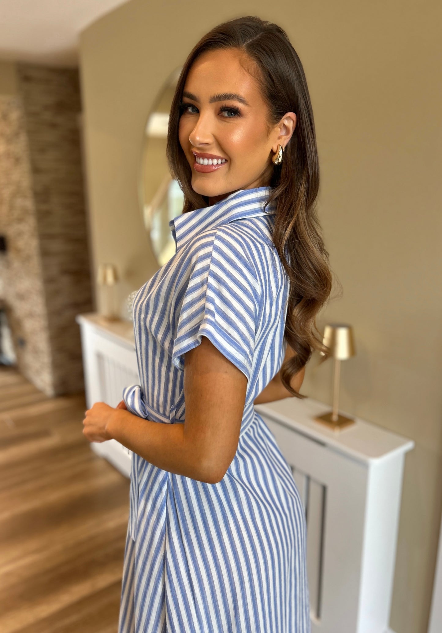Amelia Belted Dress Blue