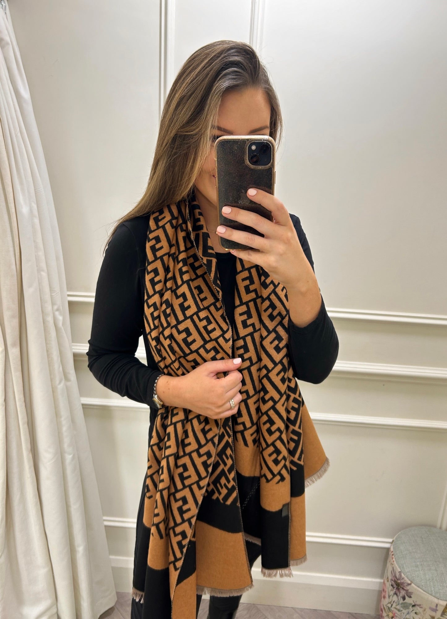 Cara Scarf Brown & Black