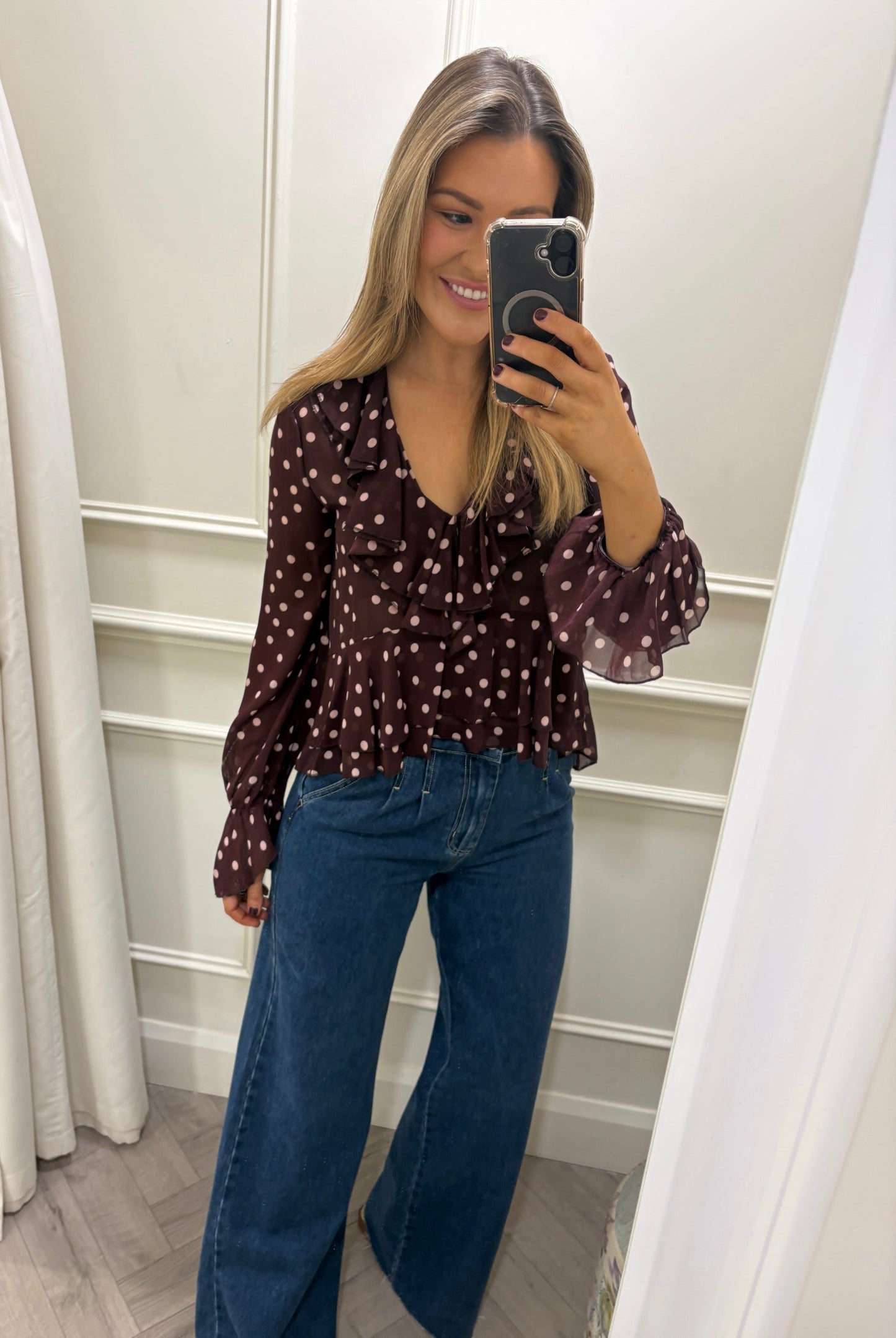 Amara Polka Dot Top Wine