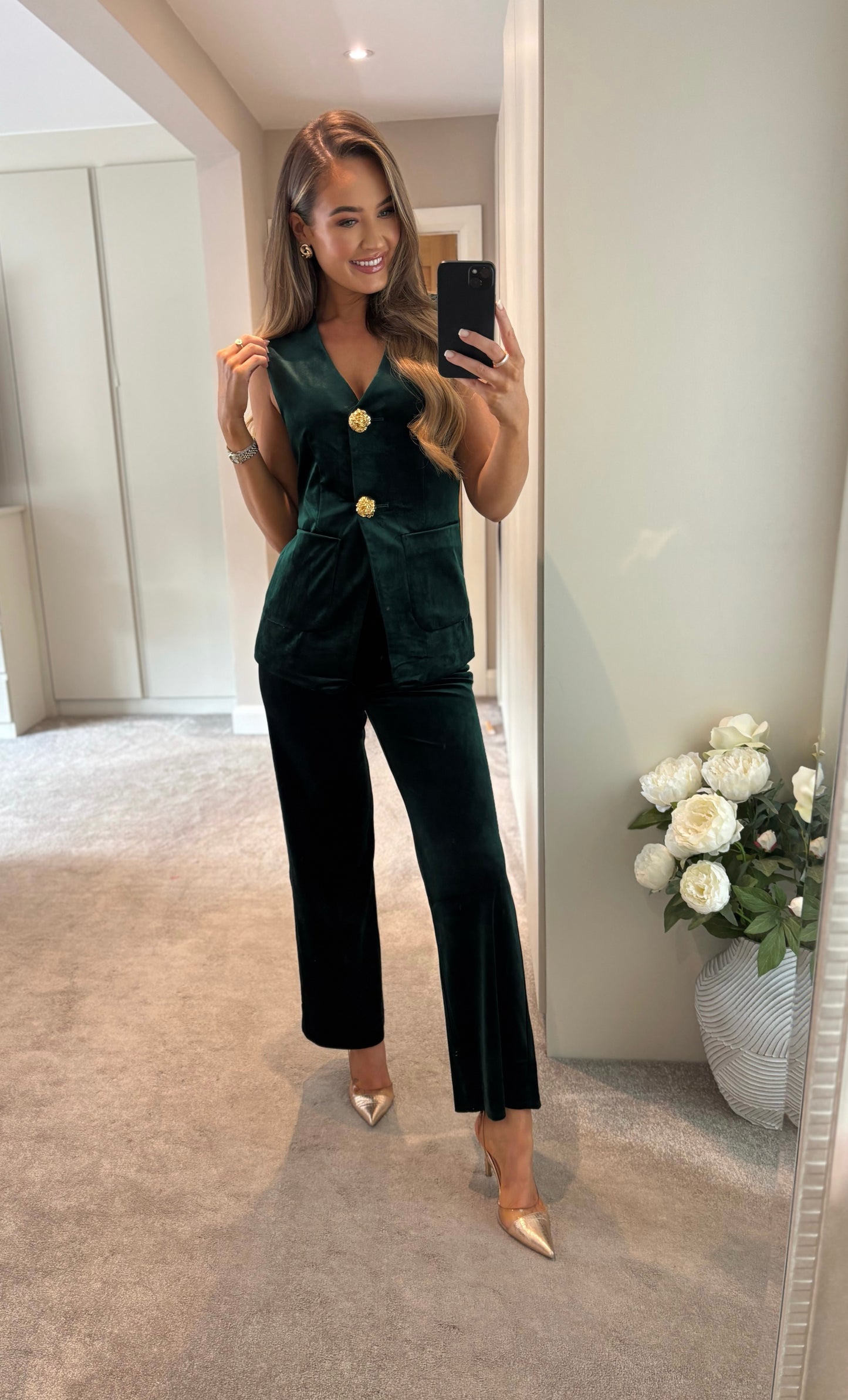Nelly Velvet Two Piece Green