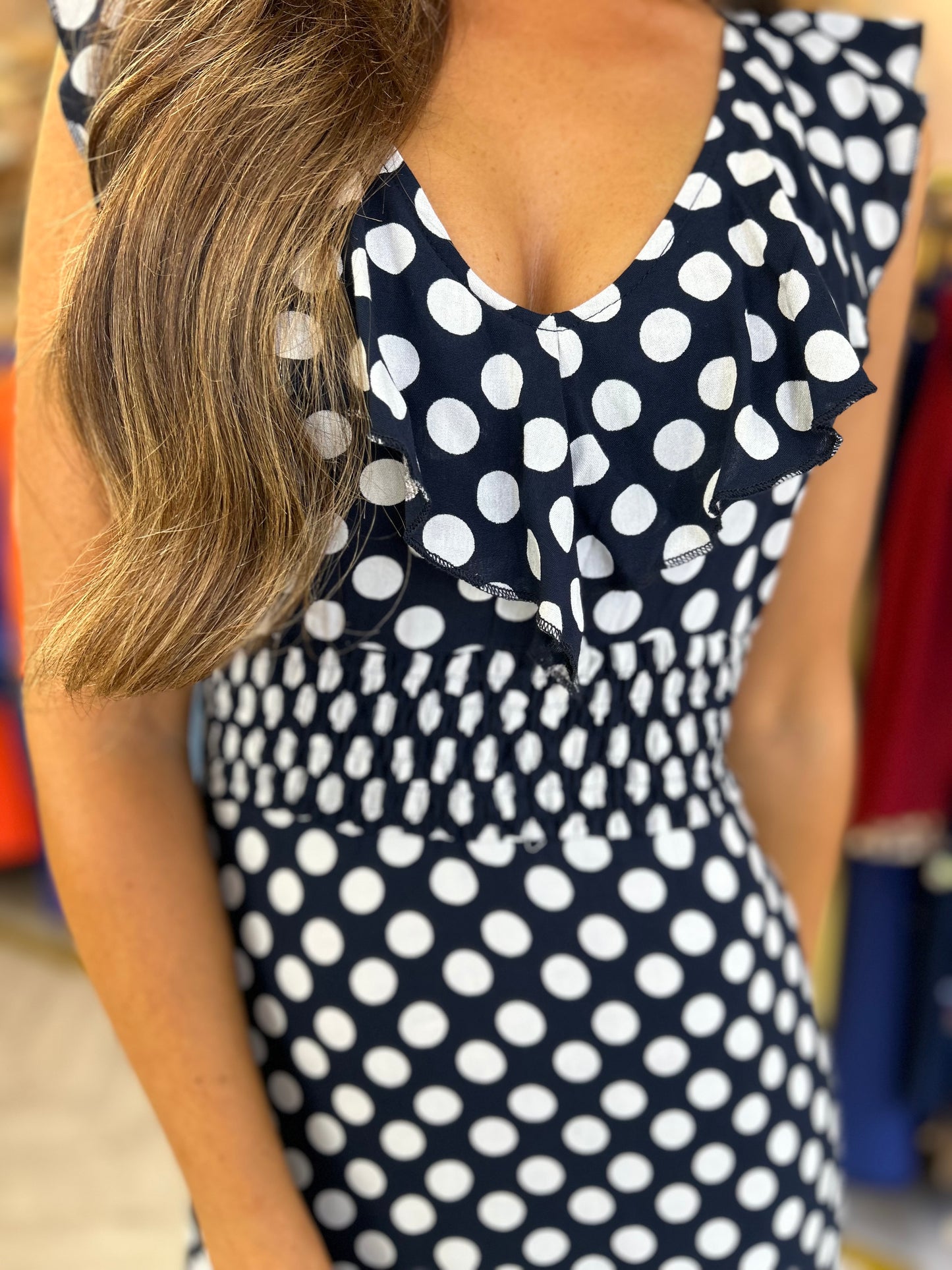 Kay Dress Polka Dot Navy
