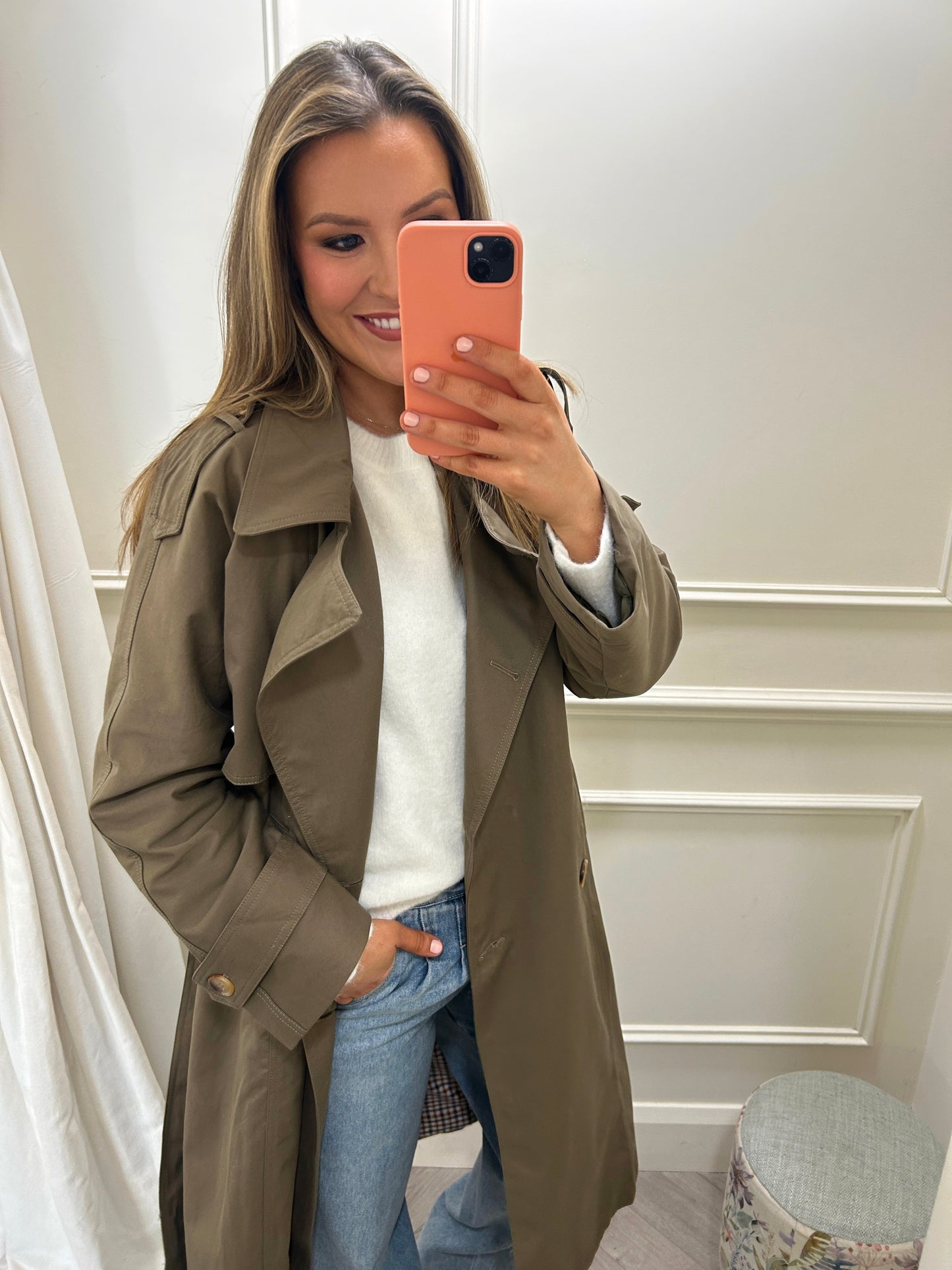 Kelsy Trench Coat Khaki