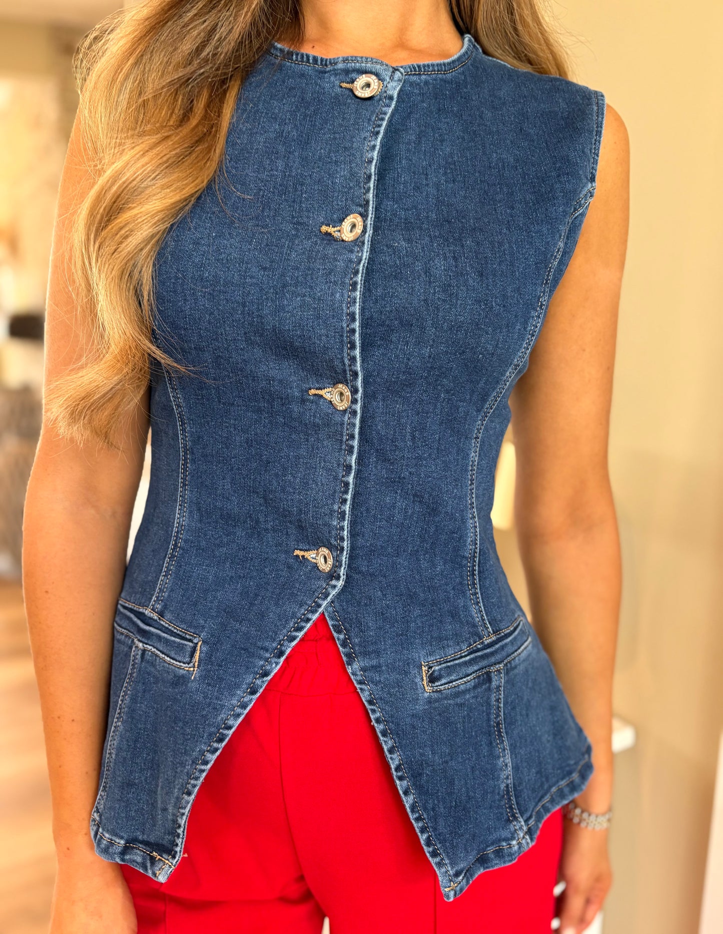 Aura Denim Waistcoat