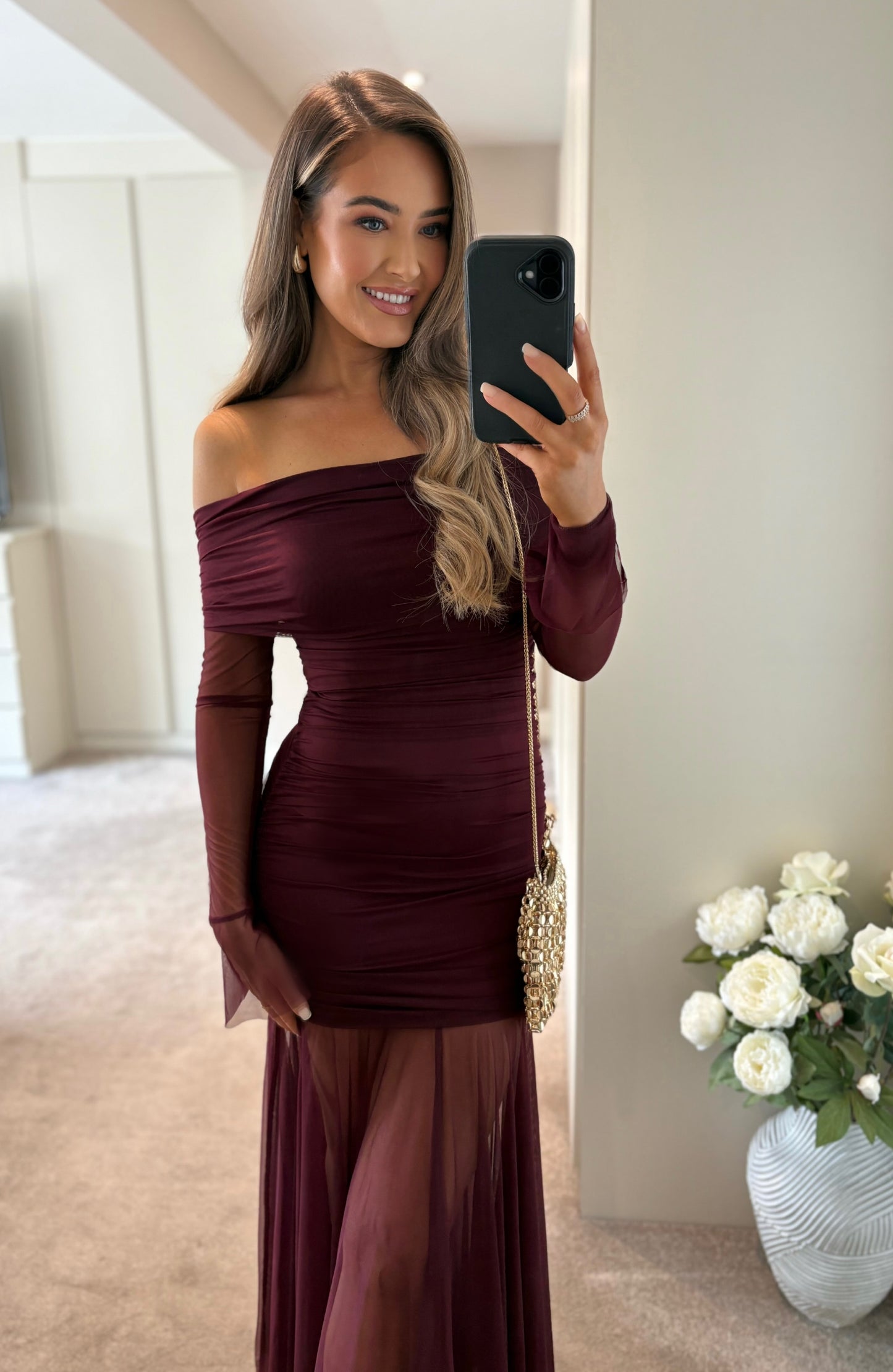 Crissie Dress Burgundy