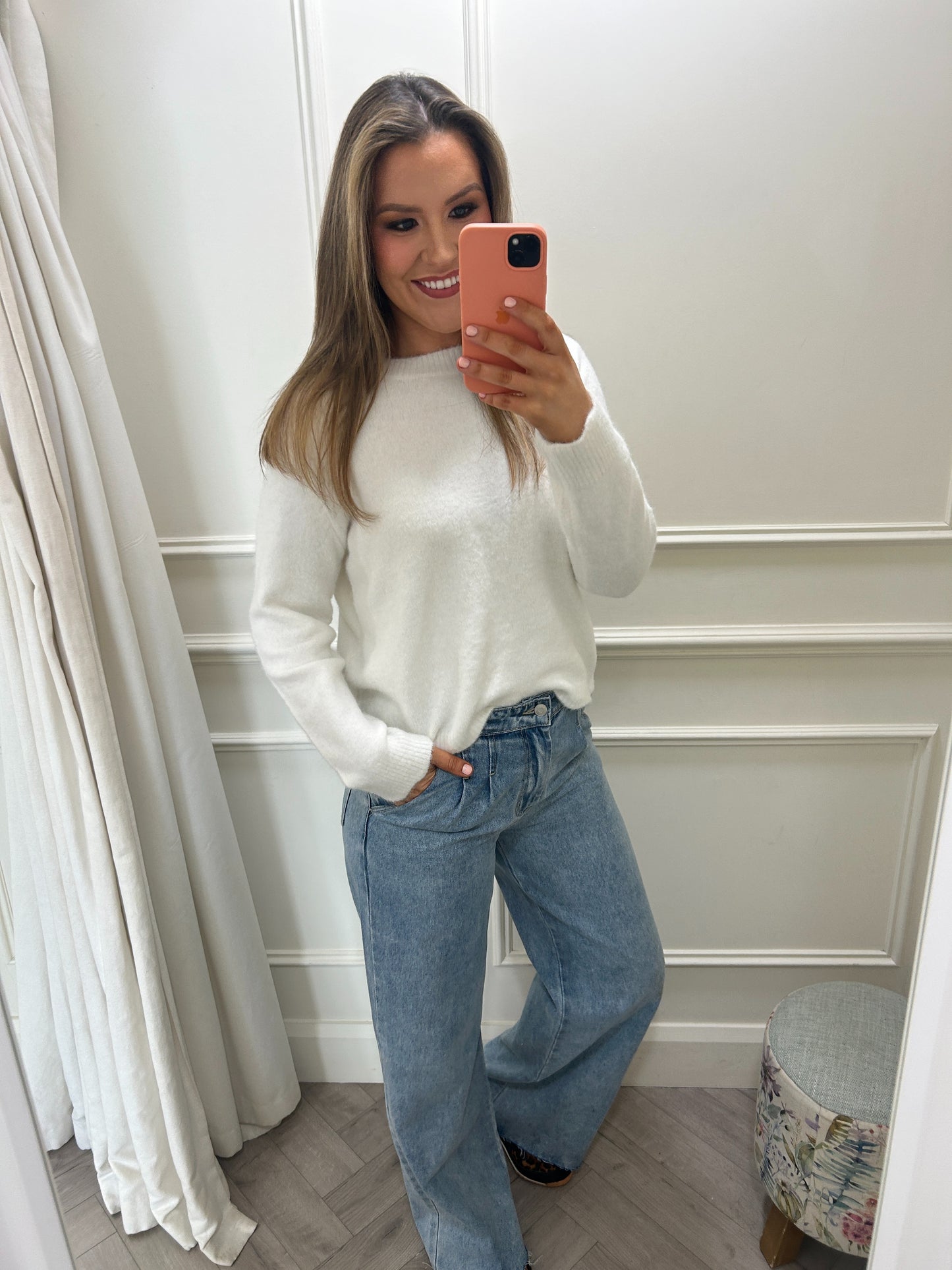 Bonnie Bow Knit Ivory