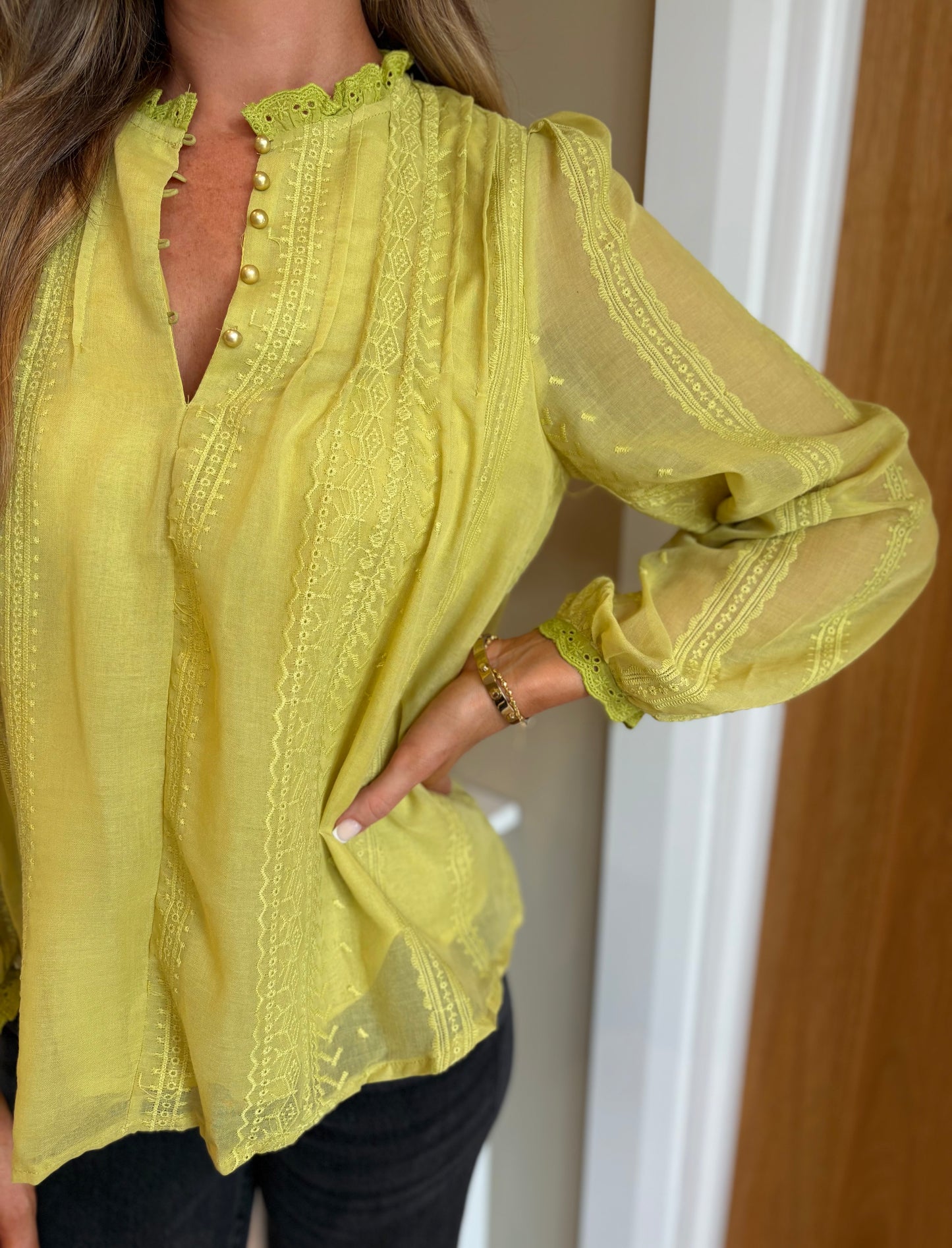 India Blouse Lime