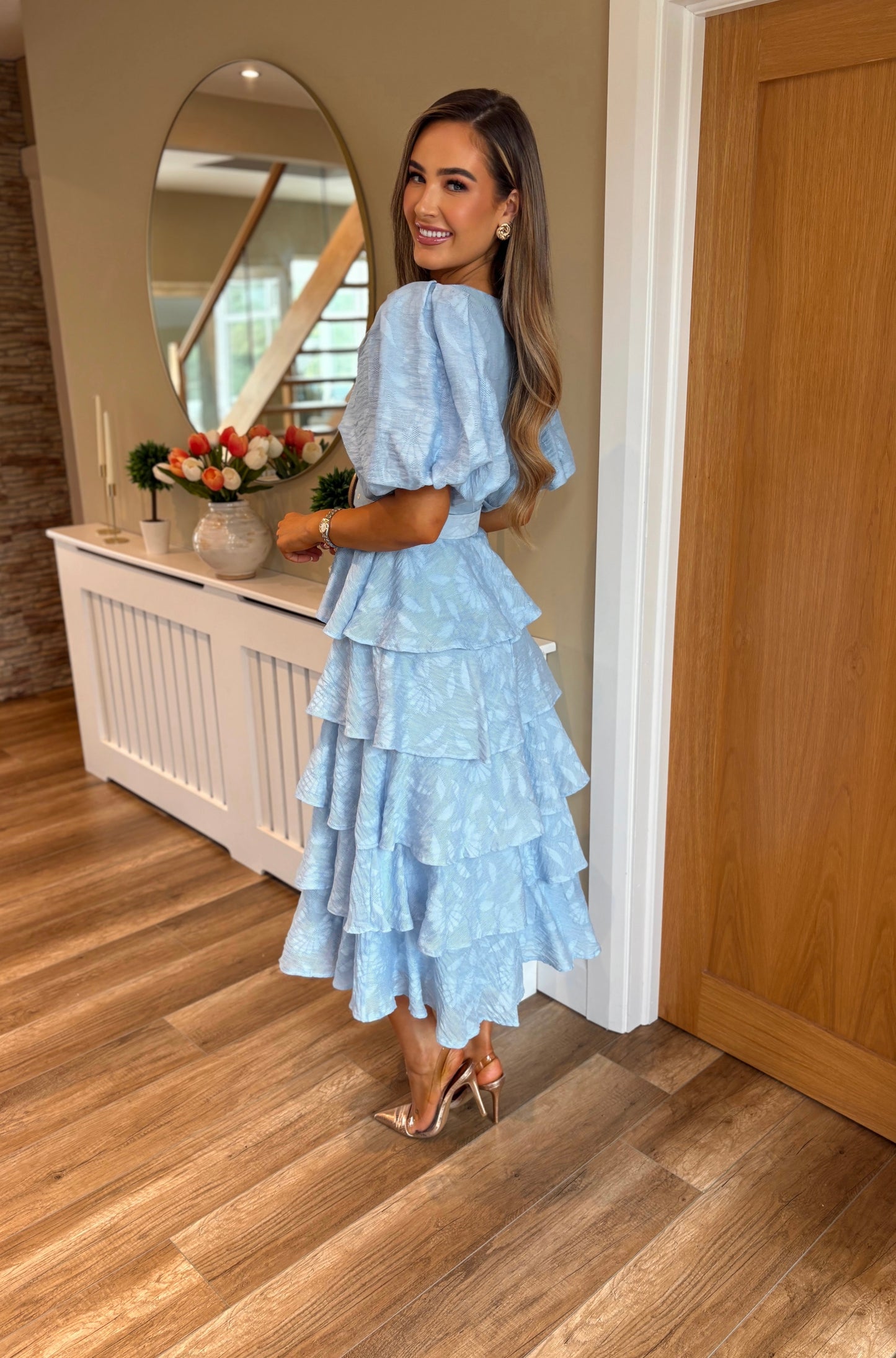 Tulum Tiered Dress Blue