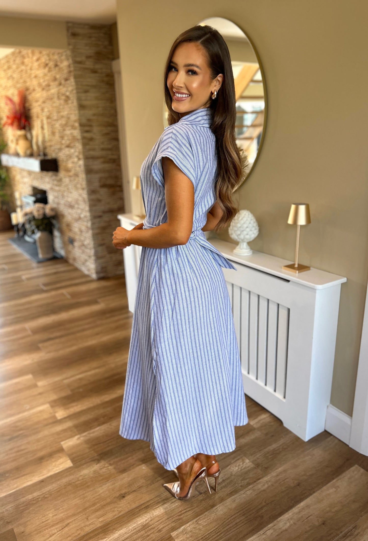 Sofia Stripe Belted Dress