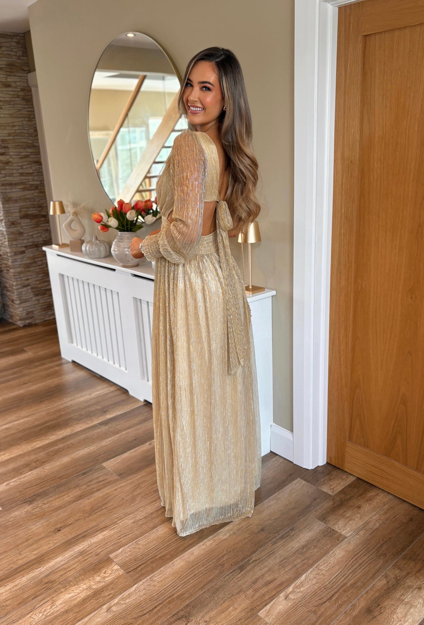 Tavira Shimmer Dress Gold