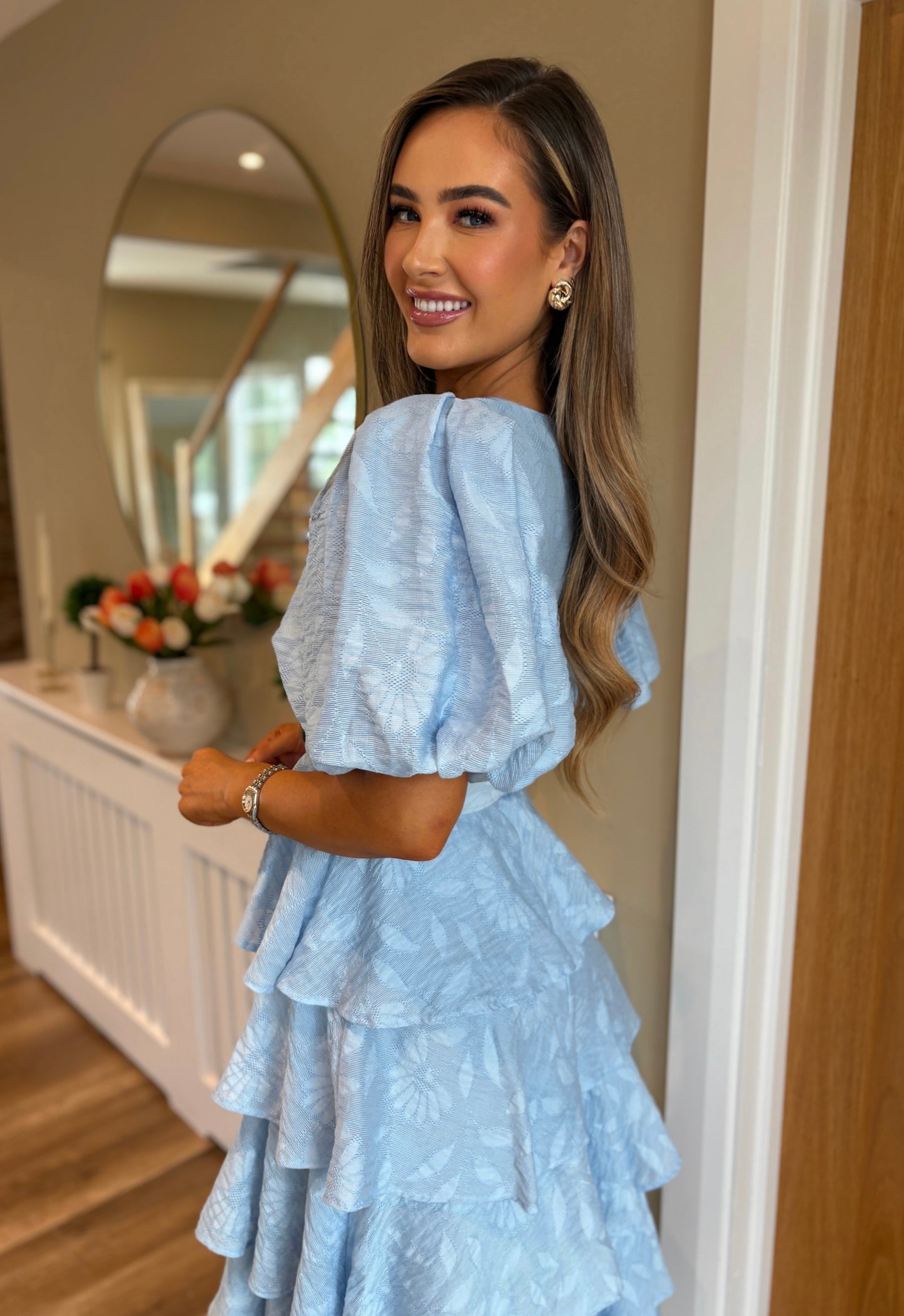 Tulum Tiered Dress Blue