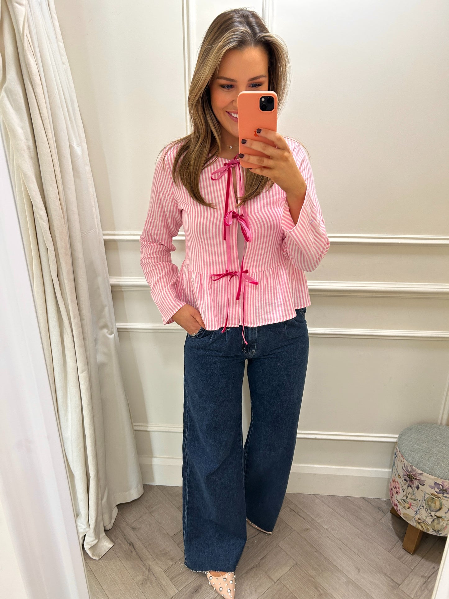 Piper Striped Top Pink