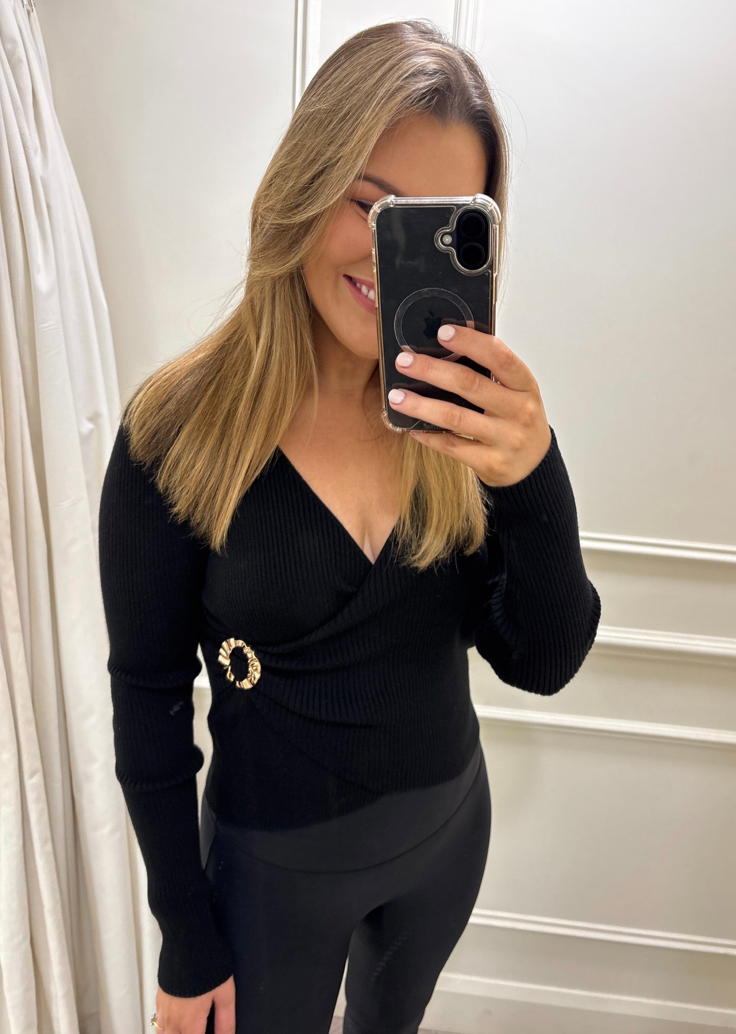 Brodie Wrap Knit Black