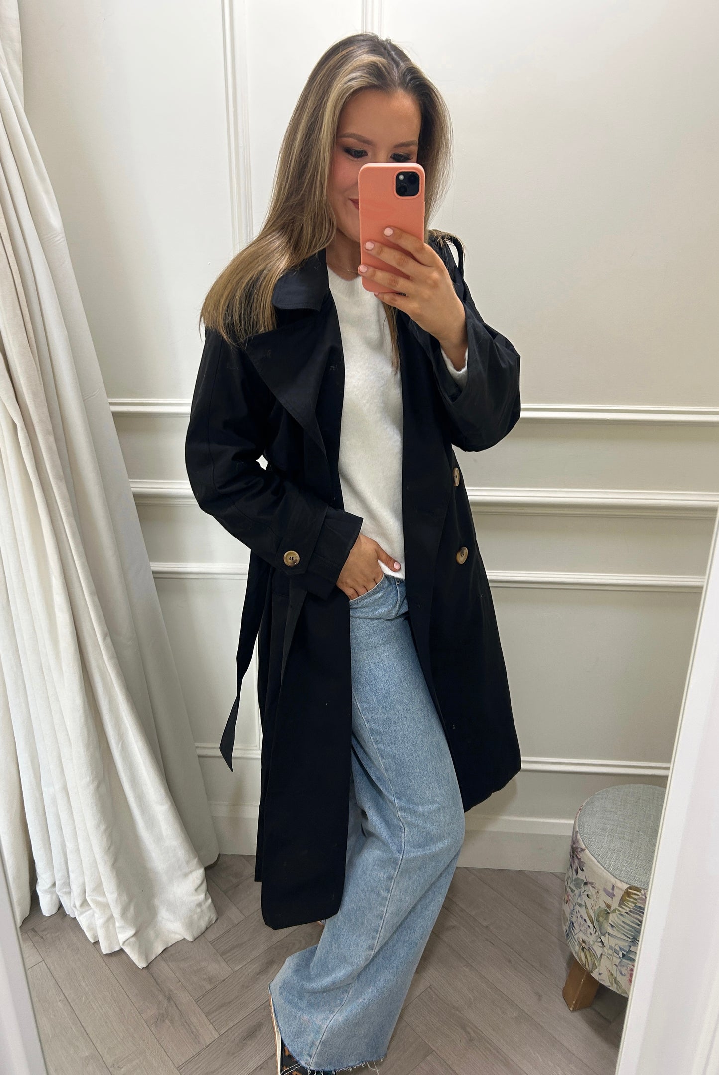 Kelsy Trench Coat Black