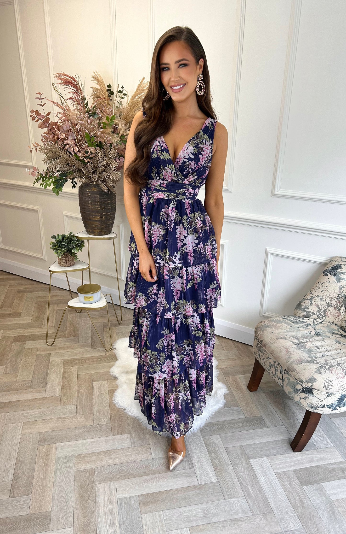 Bonnie Floral Dress Navy