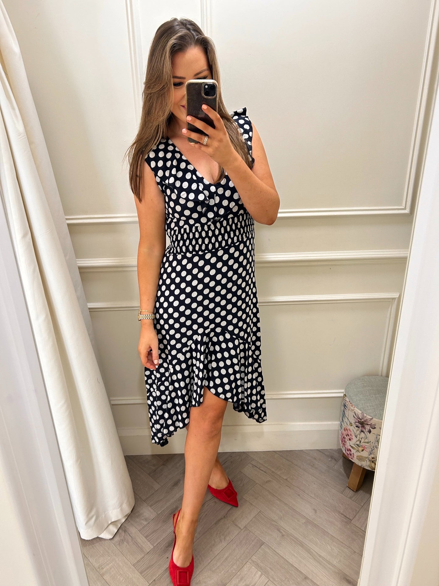 Kay Dress Polka Dot Navy