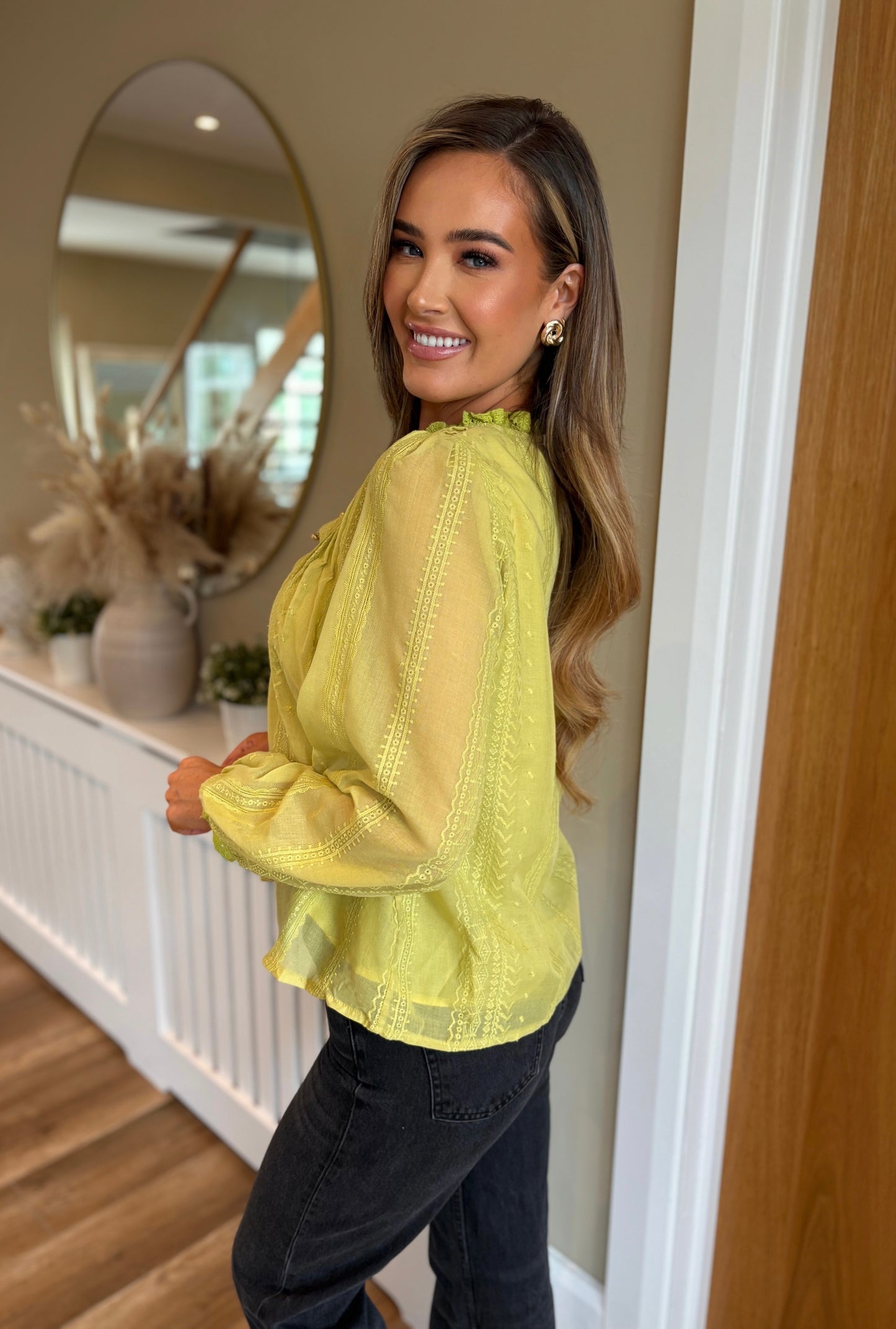 India Blouse Lime