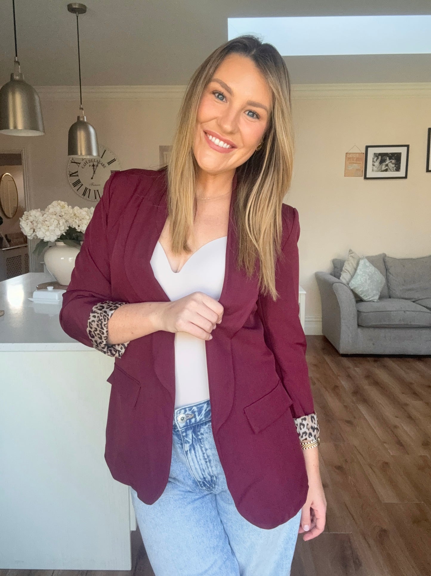 Polly Blazer Burgundy
