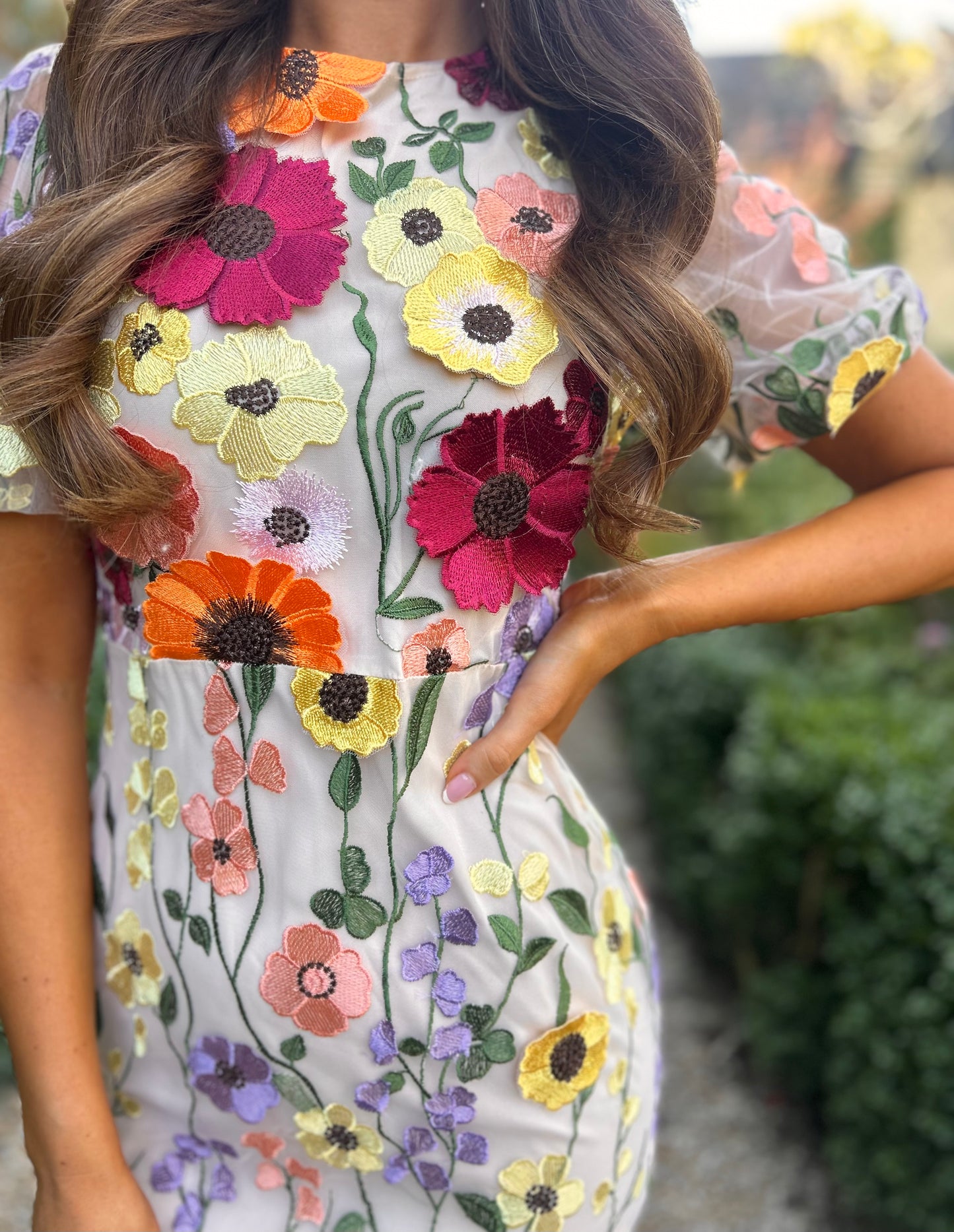 Florence Floral Dress Beige