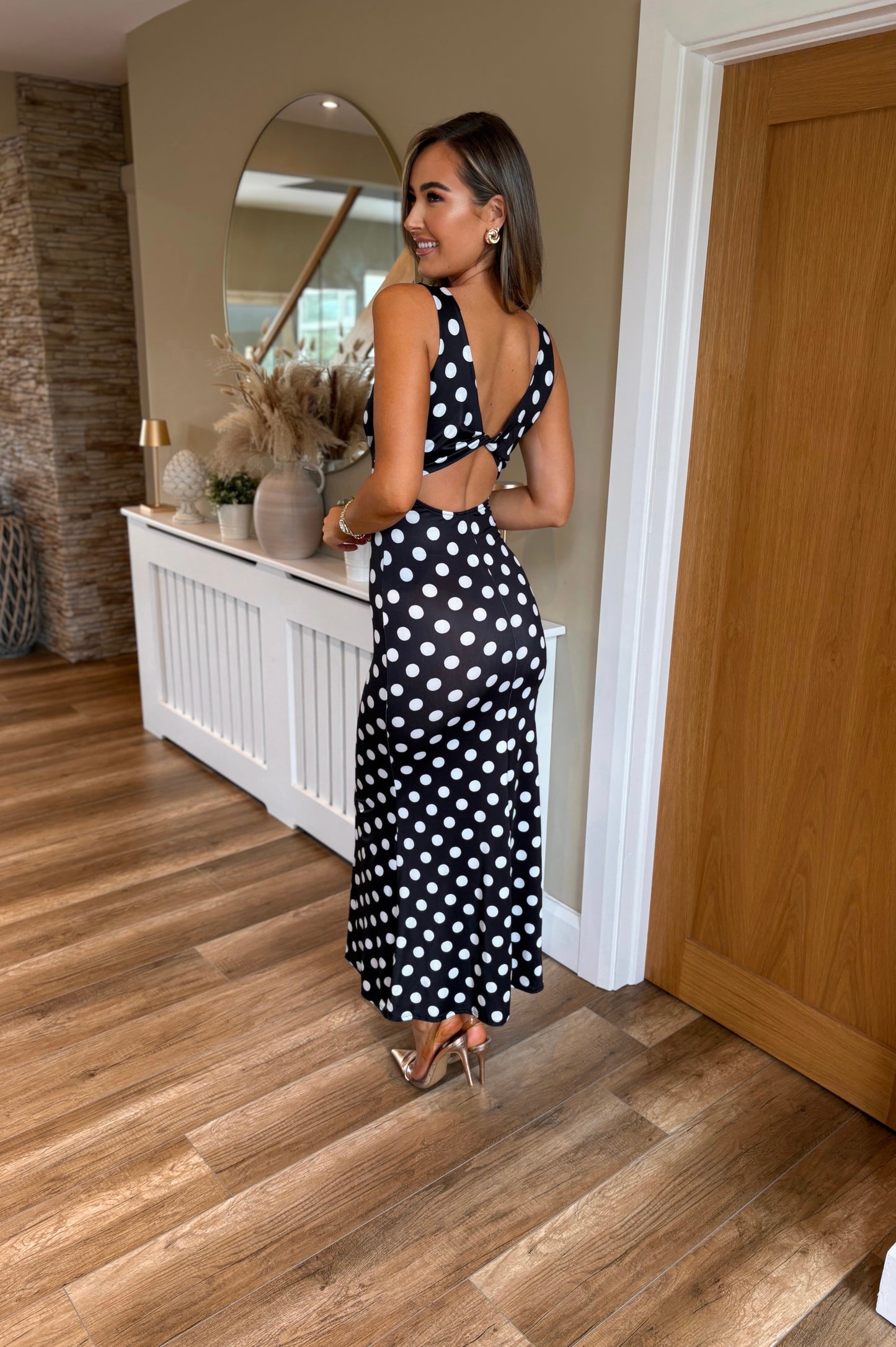 Xena Polka Dot Dres Black