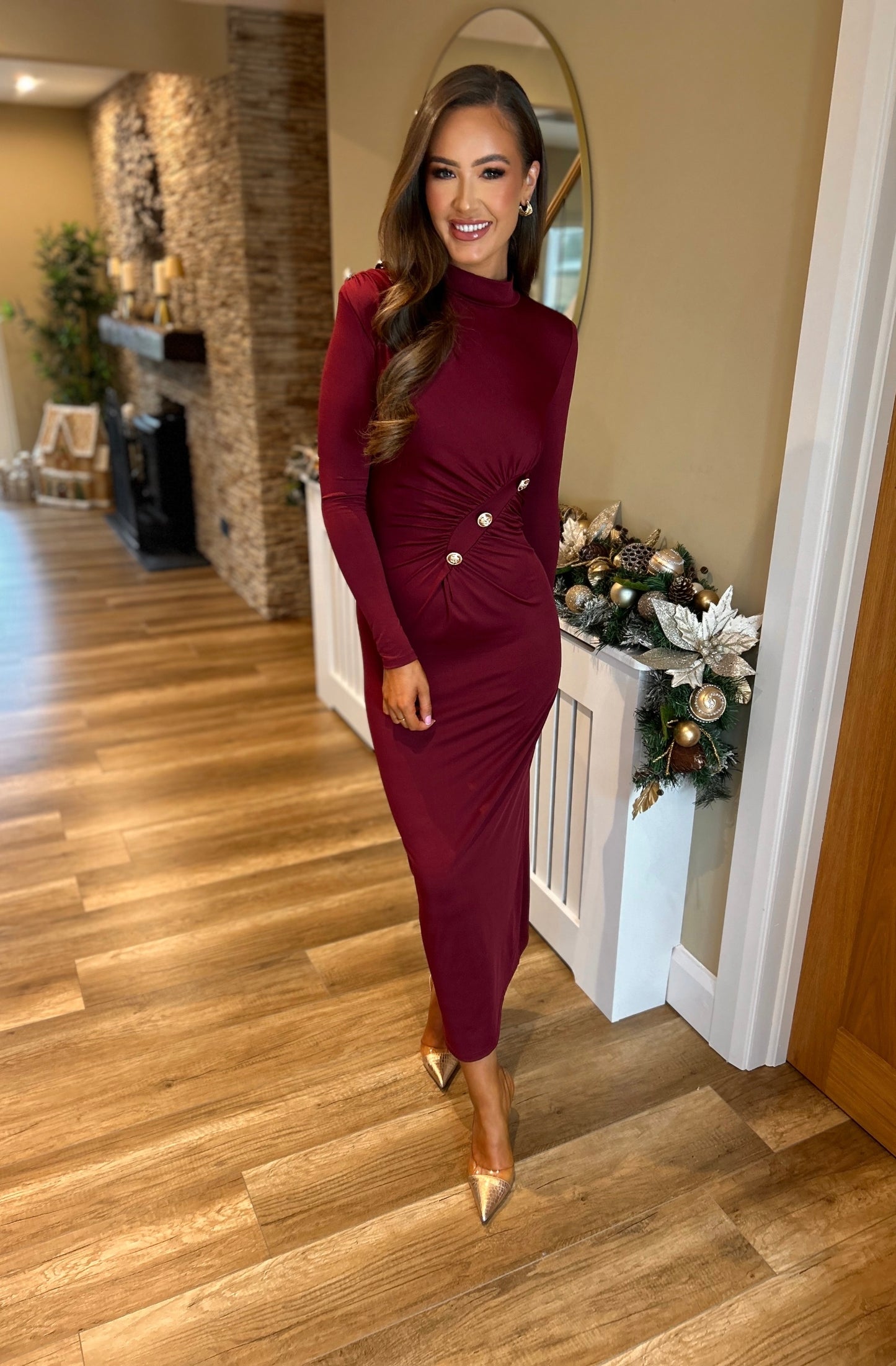 Pippa Dress Burgundy