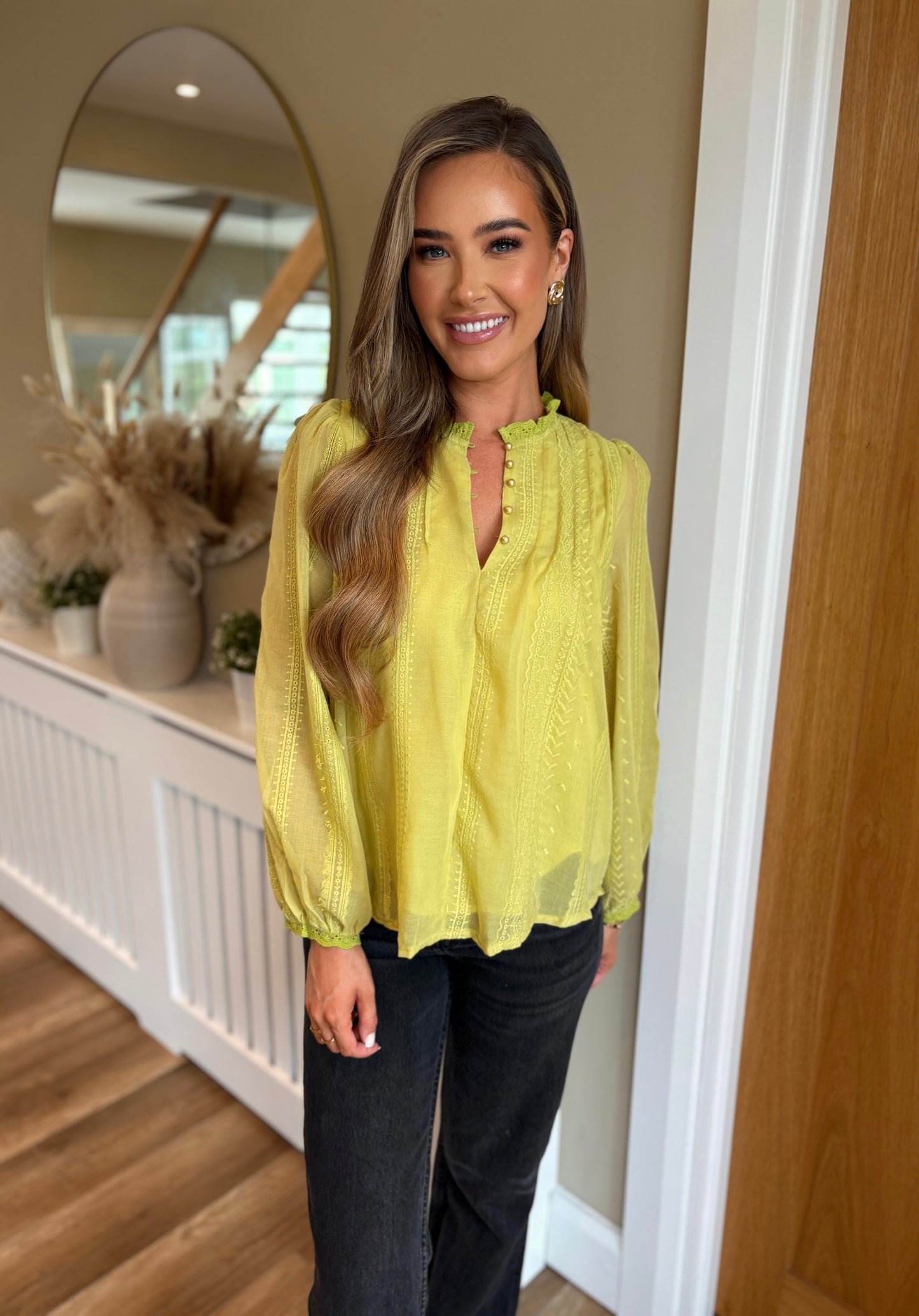 India Blouse Lime