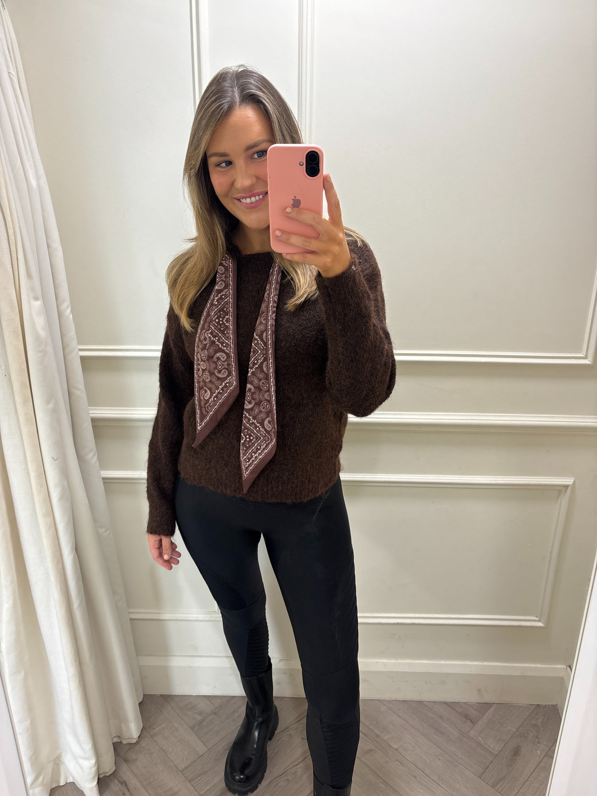 Sofia Scarf Knit Brown