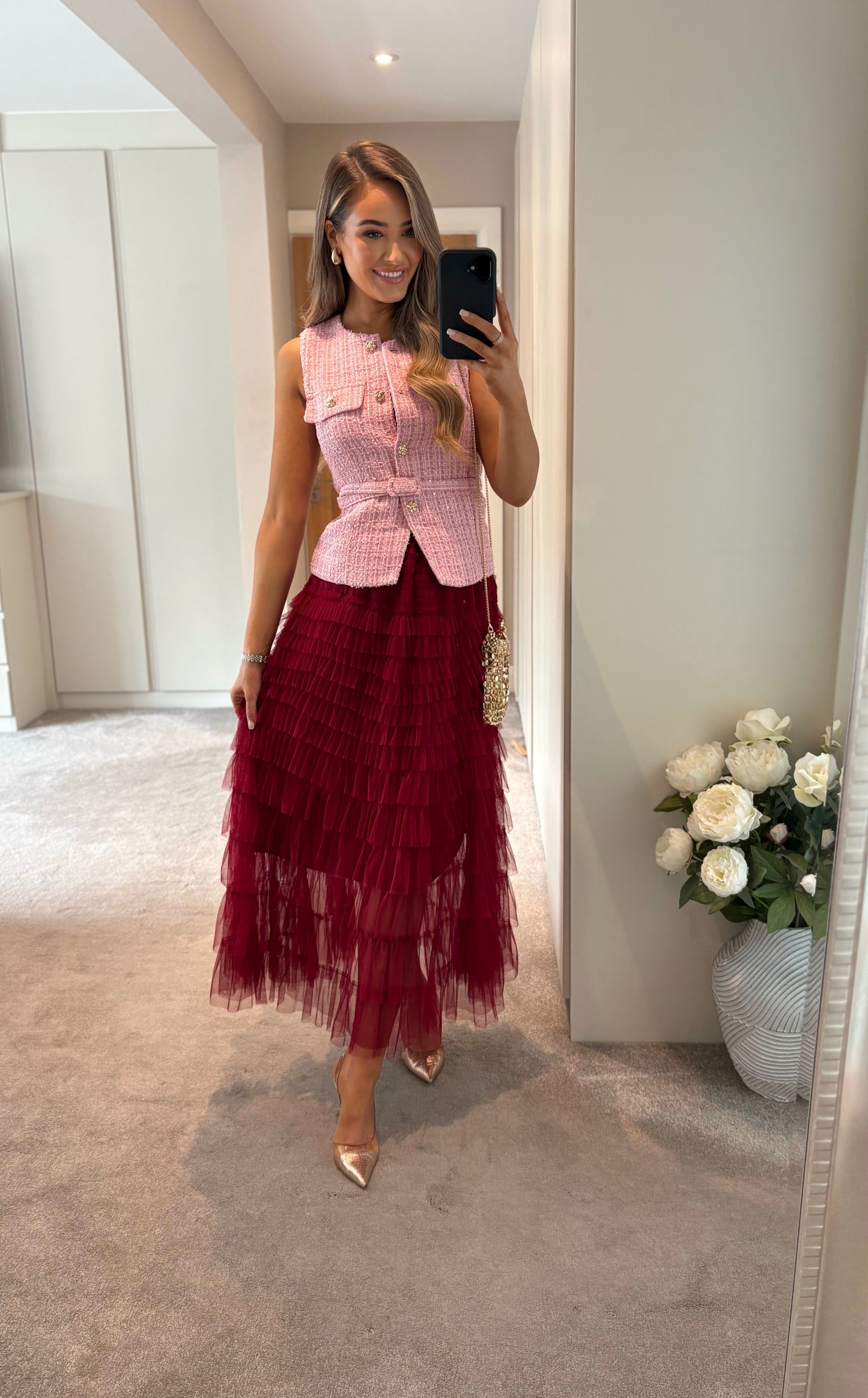 Naomi Tulle Skirt Red