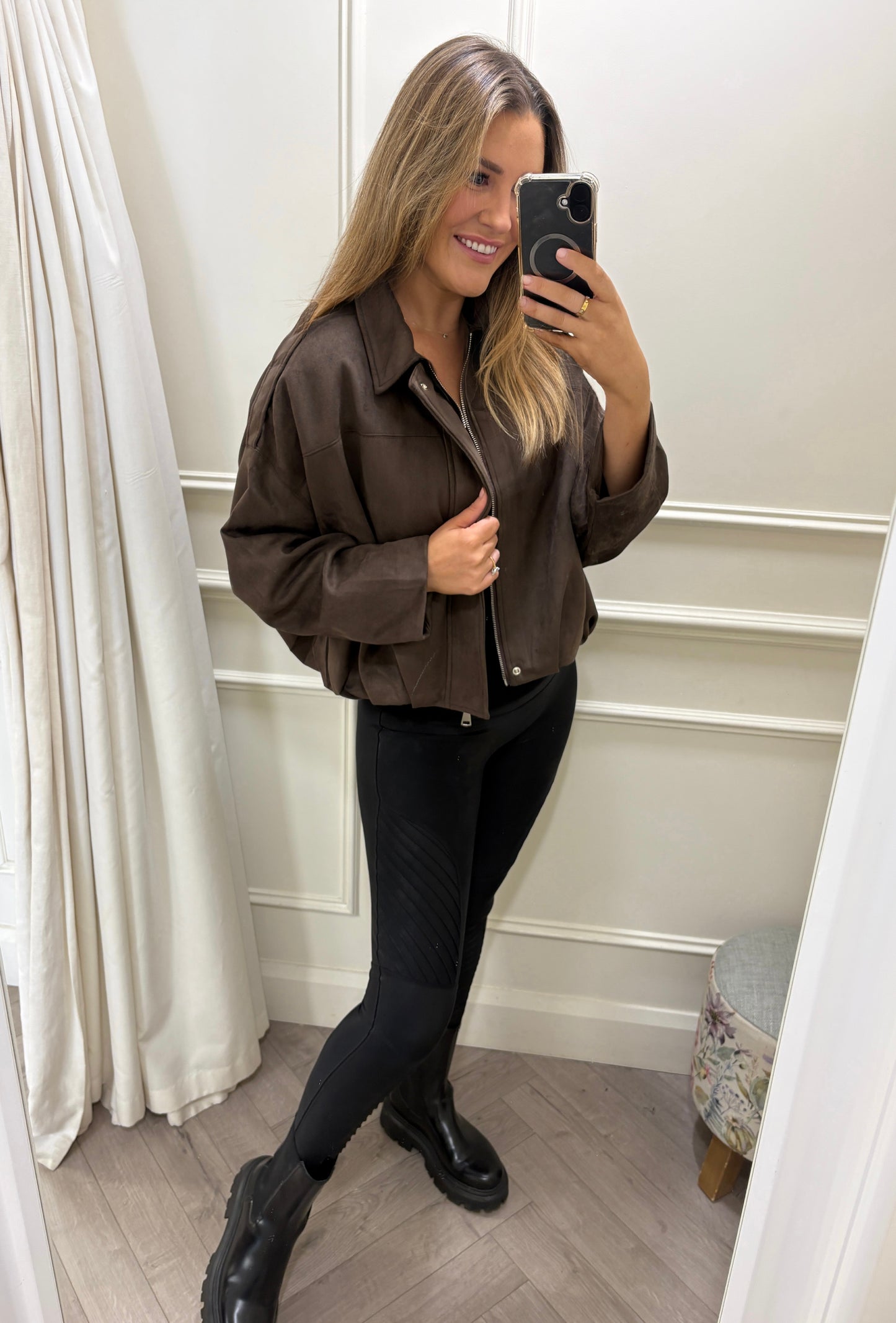 Harlow Suede Jacket Chocolate