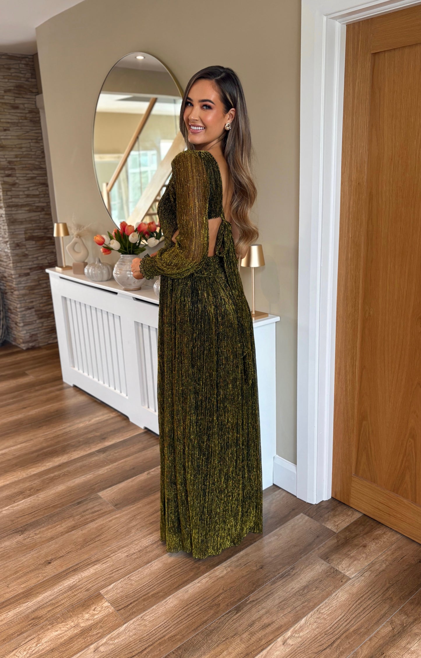 Tavira Shimmer Dress Green