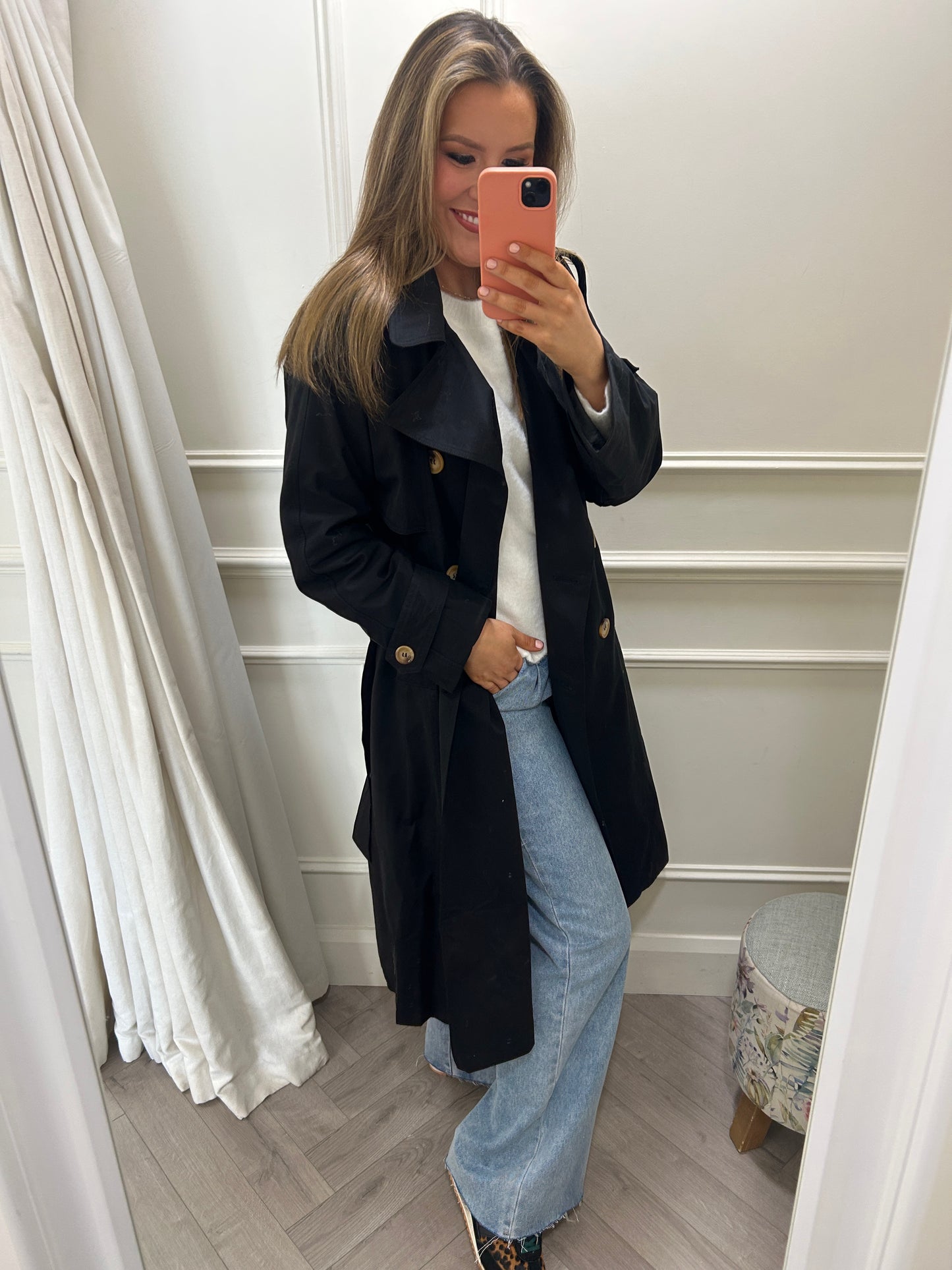 Kelsy Trench Coat Black