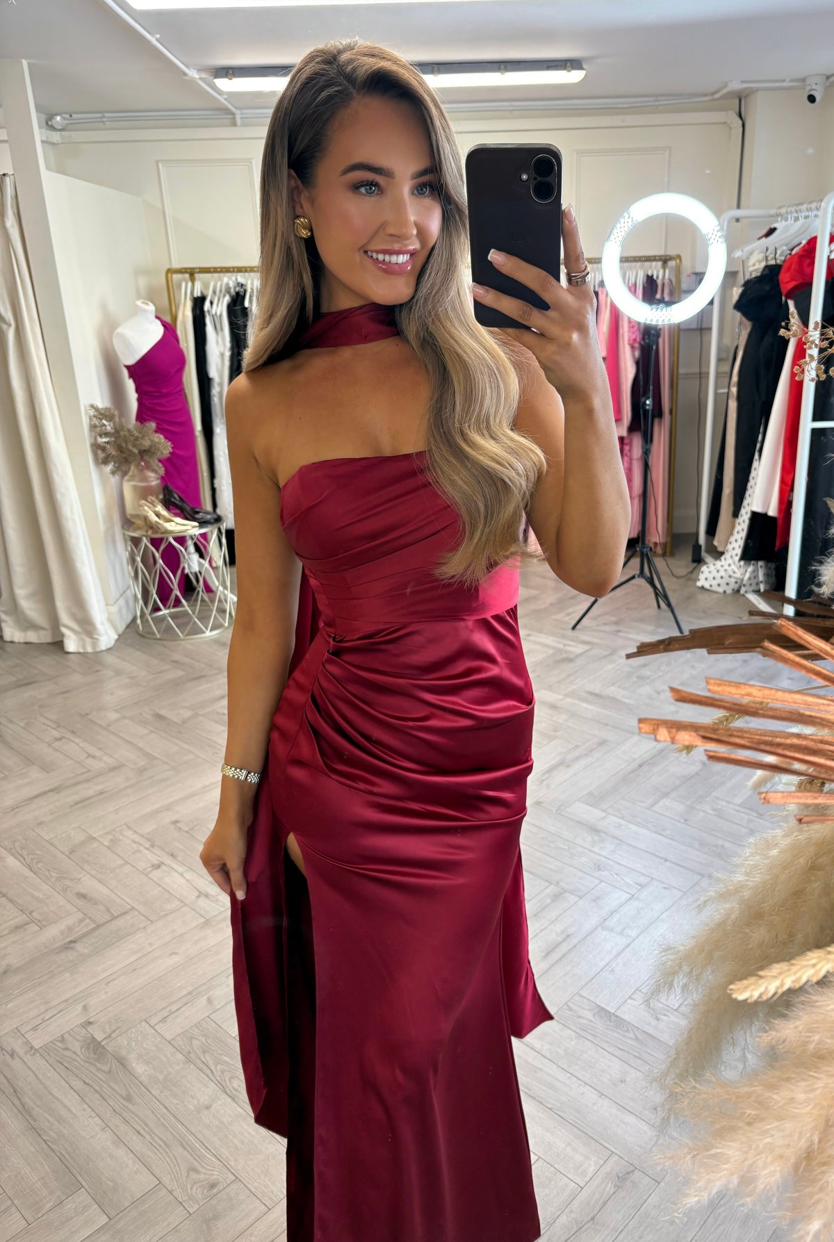 Charli Dress Burgundy