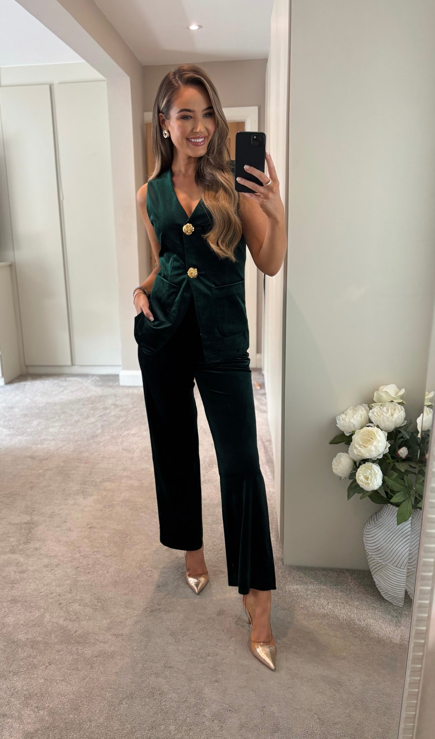 Nelly Velvet Two Piece Green