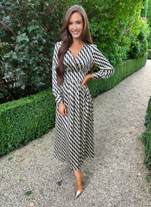 Ria Print Dress Black