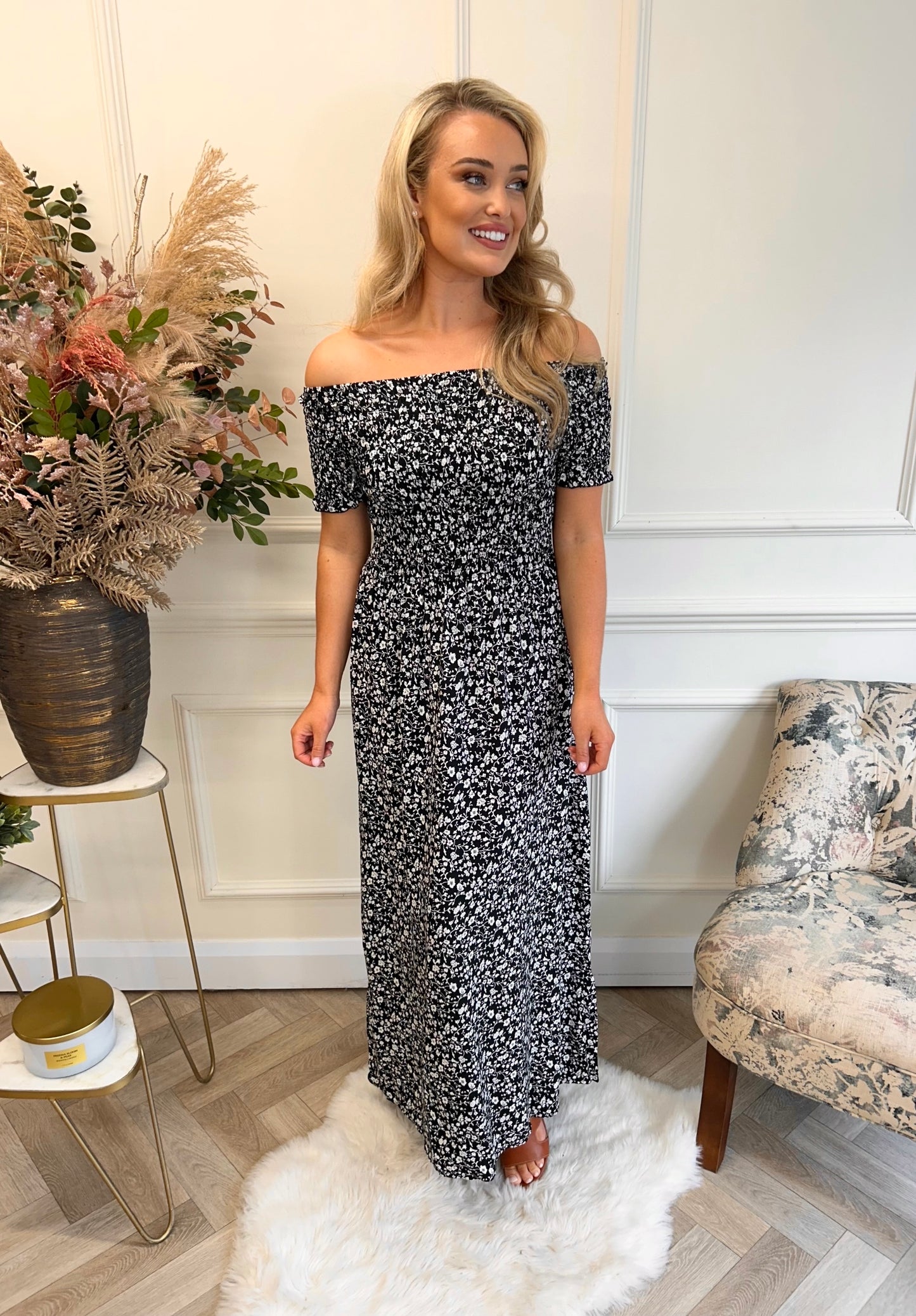 Mia Floral Dress Black