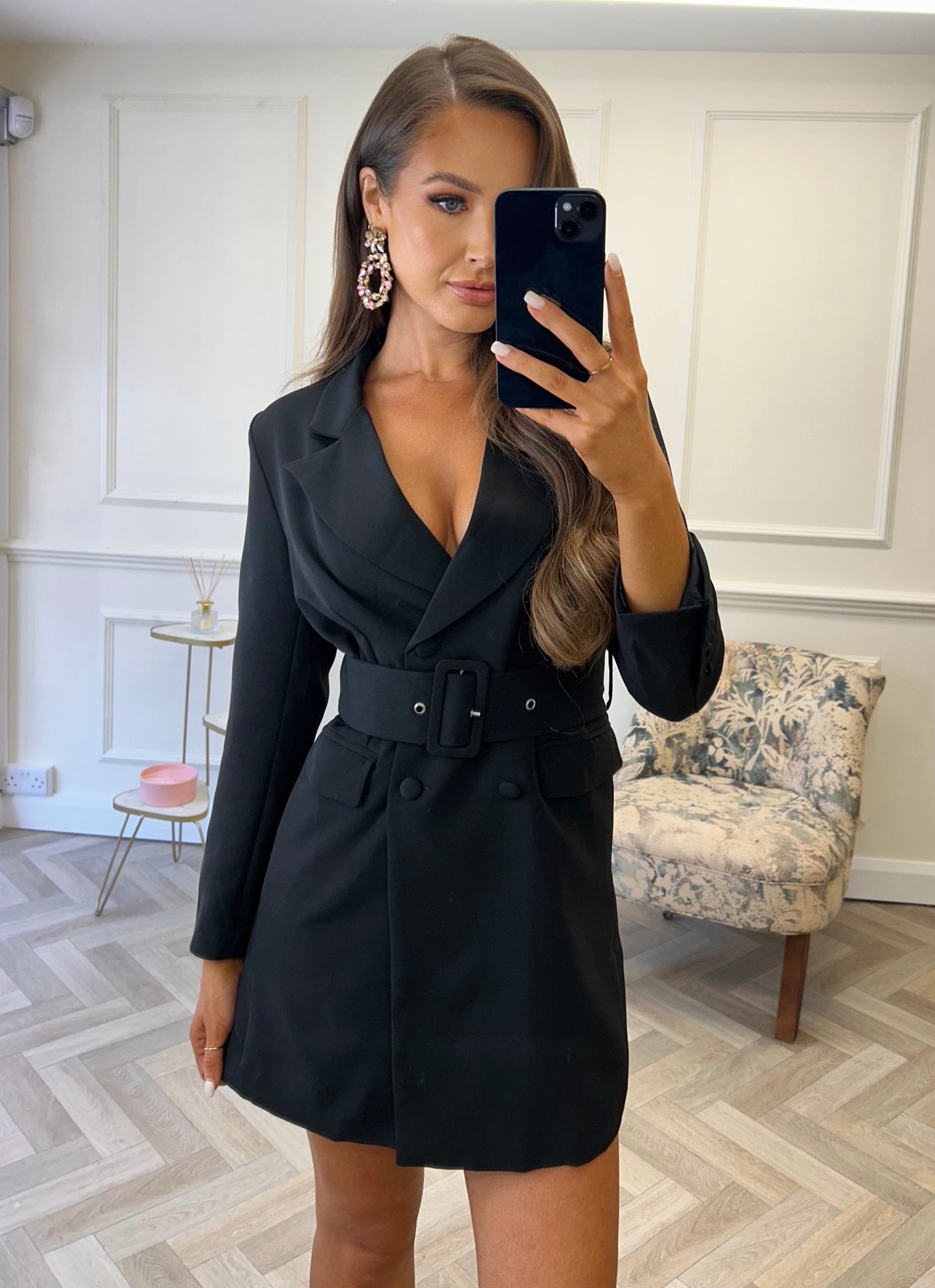 Tia Blazer Dress Black
