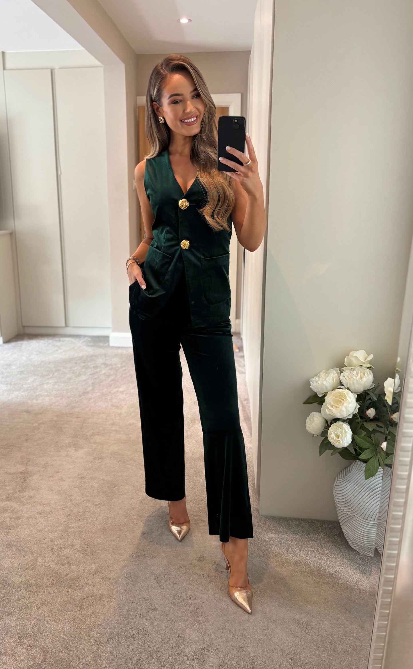 Nelly Velvet Two Piece Green