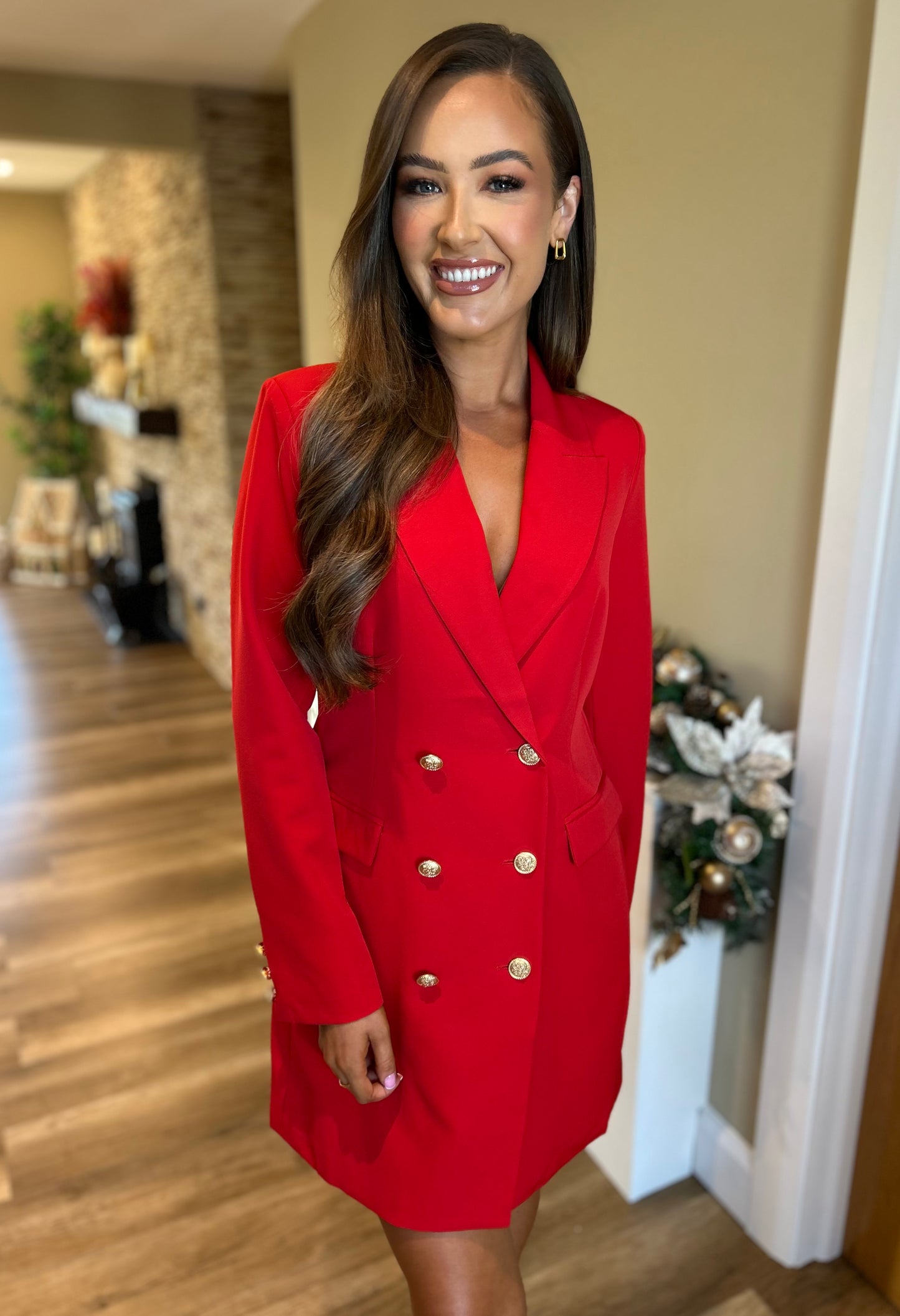 Sue Blazer Dress Red