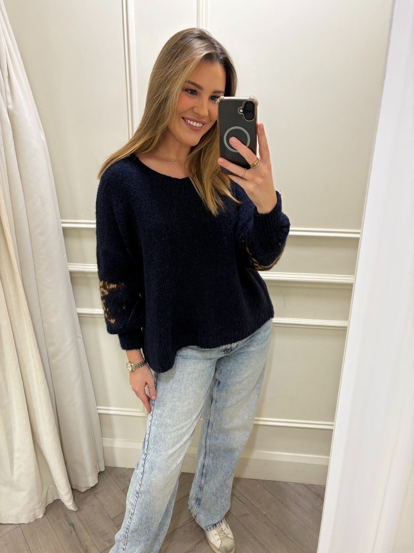 Naomi Star Knit Navy