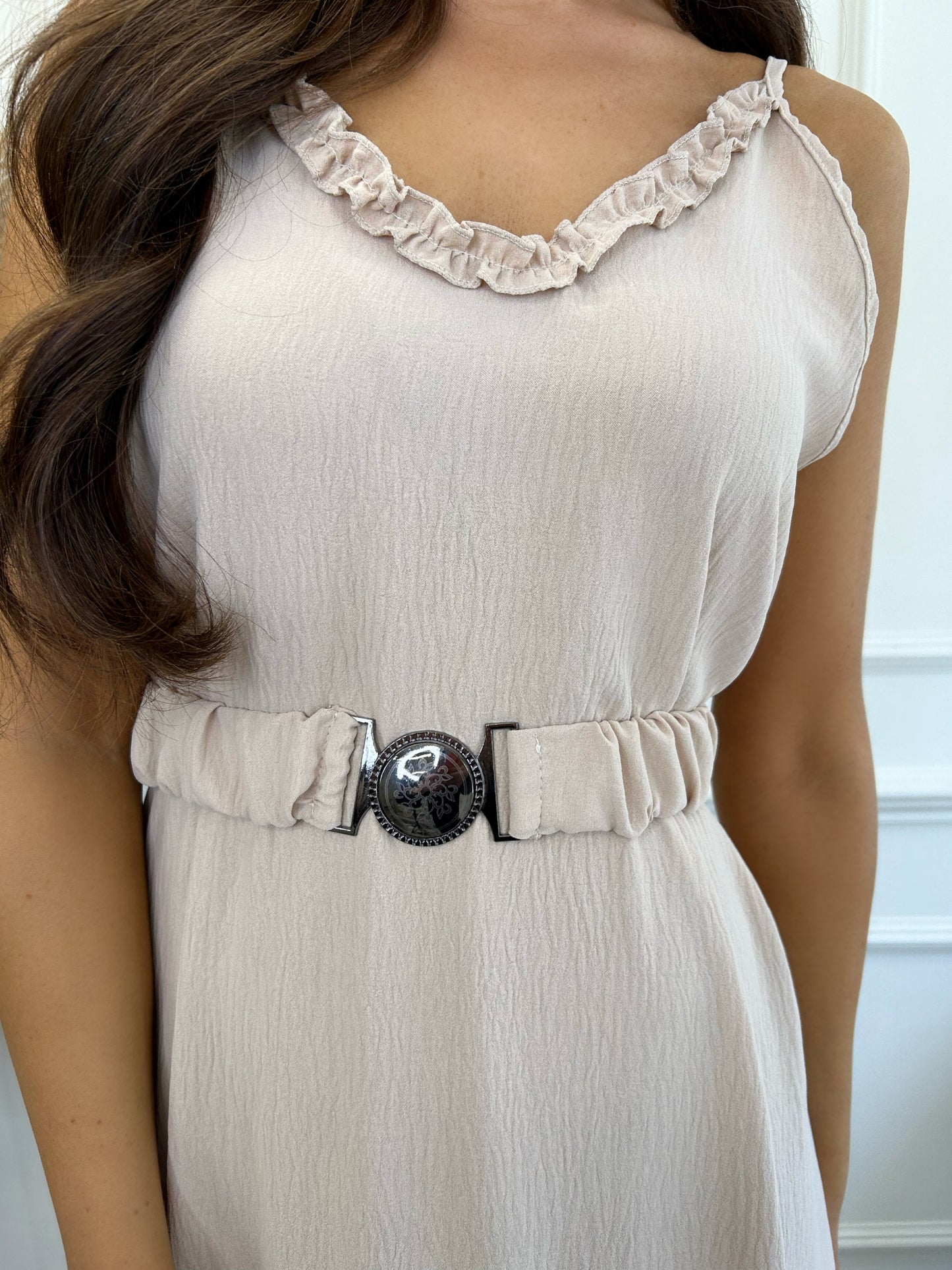 Lyla Belted Dress Beige