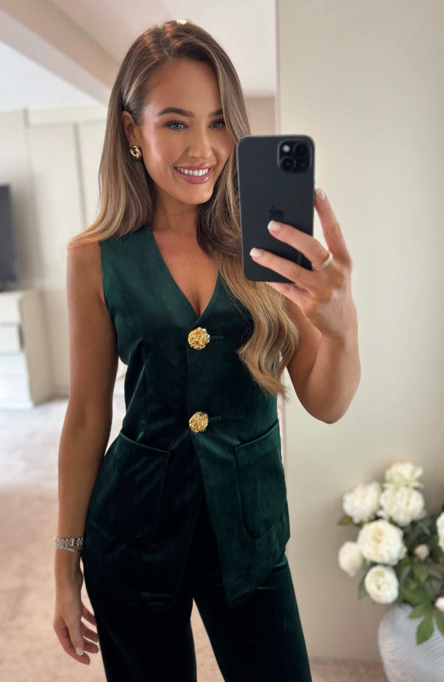 Nelly Velvet Two Piece Green