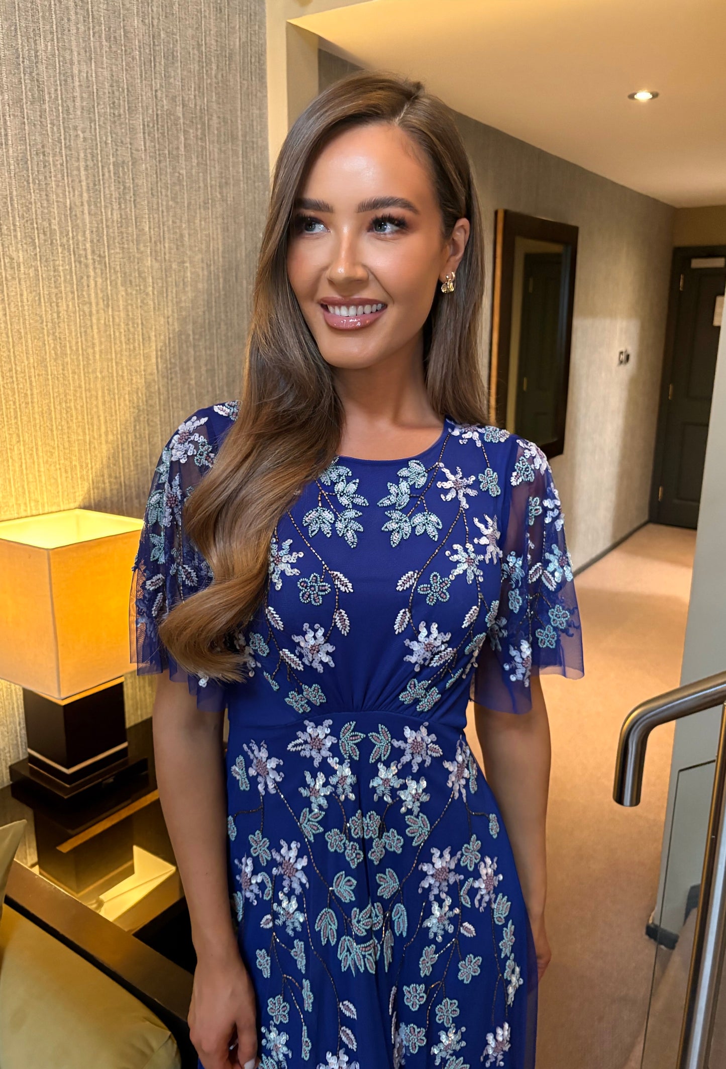 Mila Embellished Dress Royal Blue