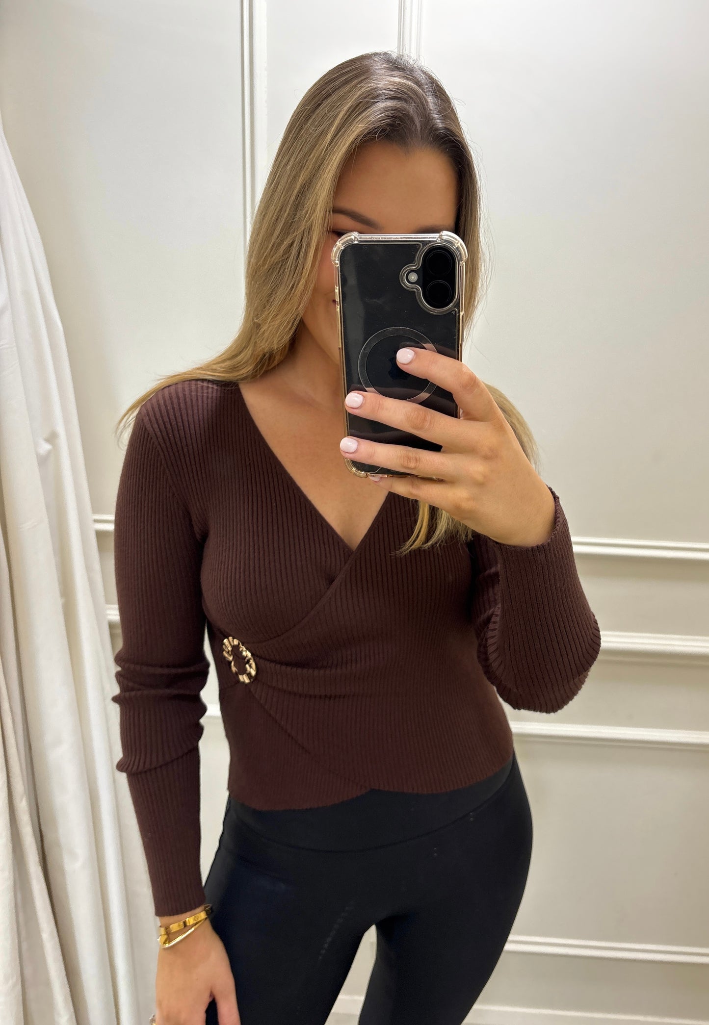 Brodie Wrap Knit Brown